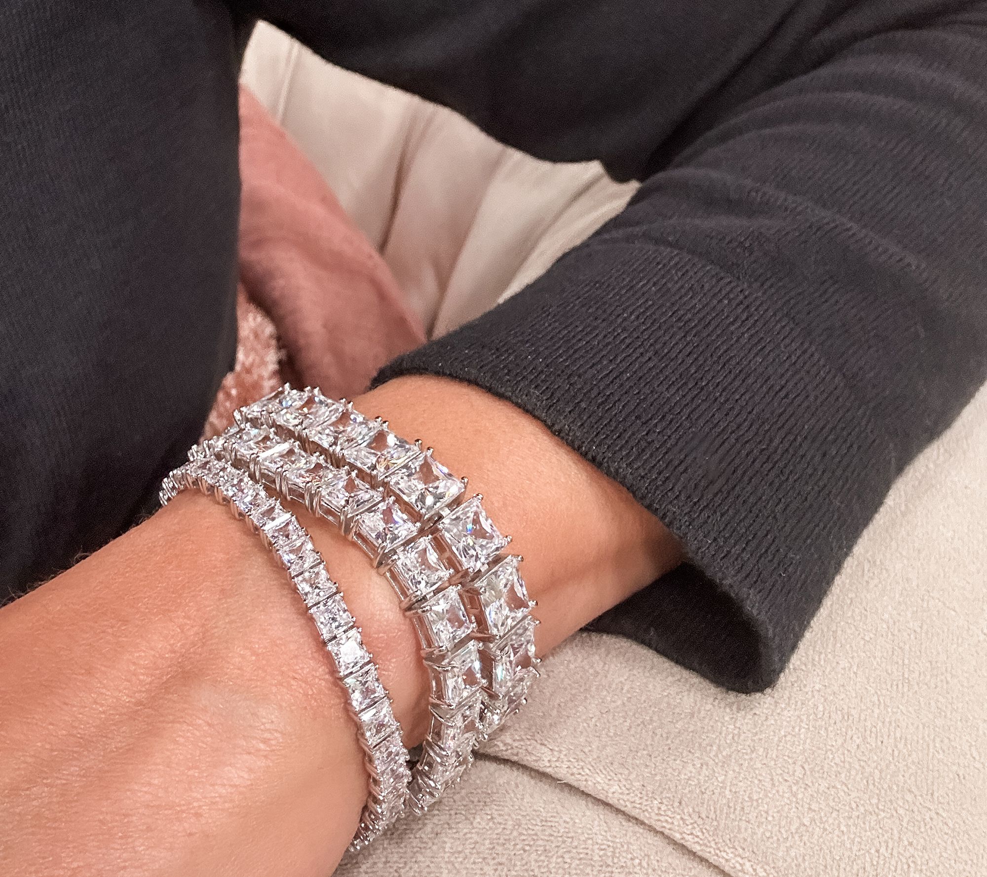 Diamonique 6mm Choice of Cut Sterling Silver Tennis Bracelet