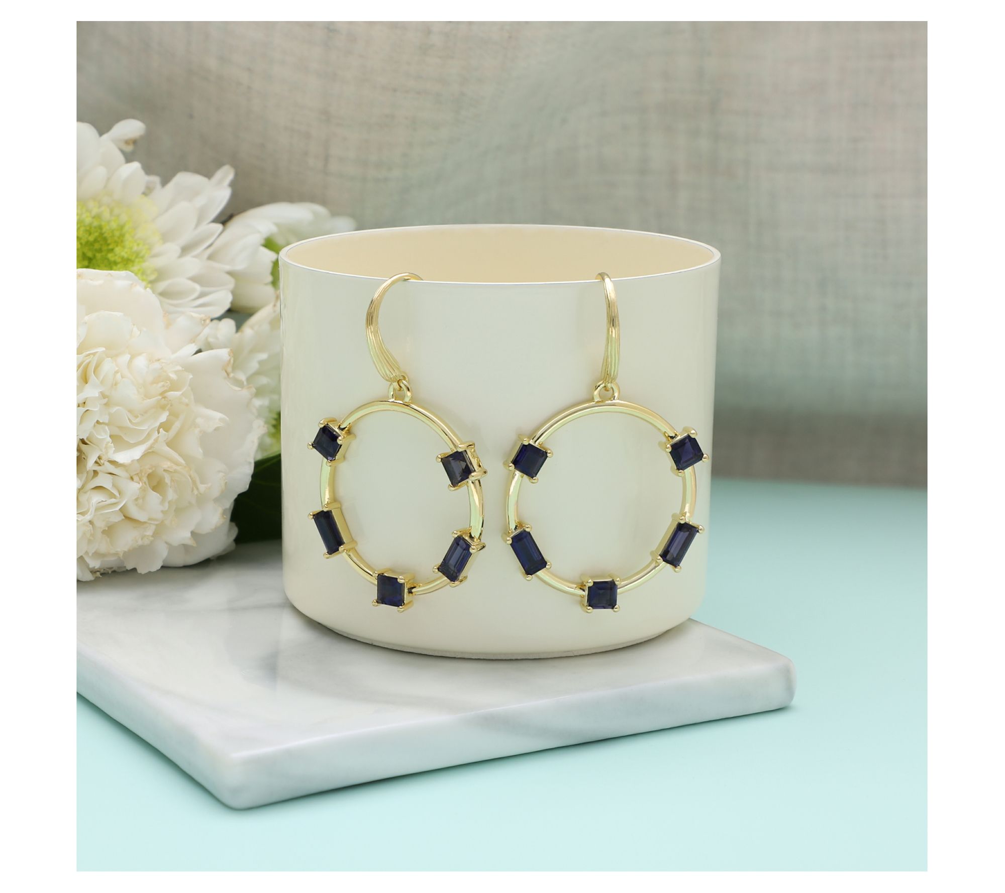 Ariva 18K Gold Clad Iolite Jolie Earrings
