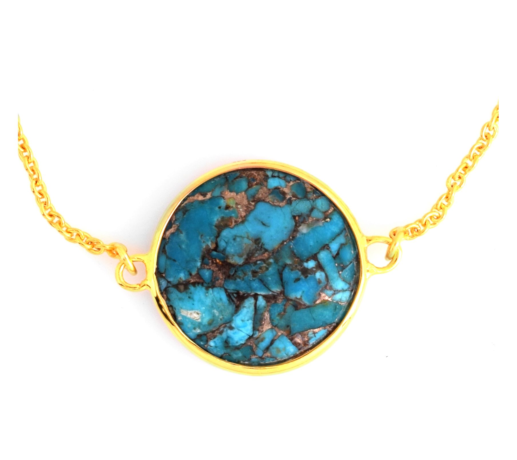 Affinity Gems Composite Turquoise Bracelet, 14K Gold Plated