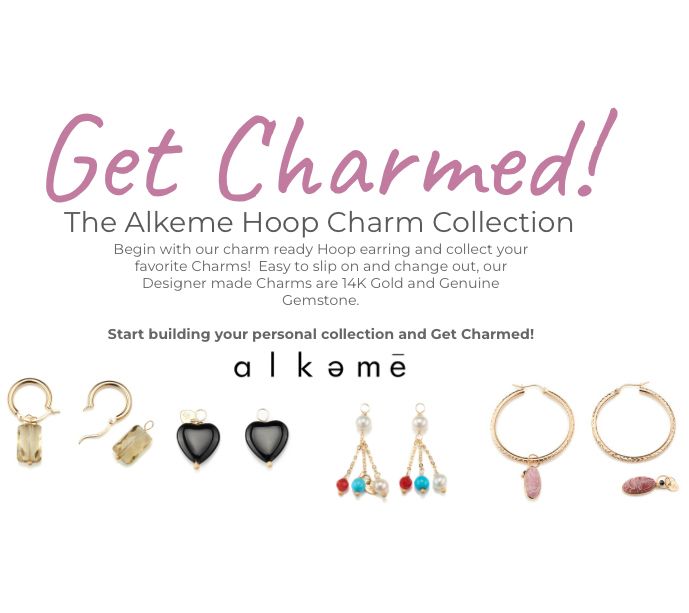 Alkeme 14K Gold 'Get Charmed' Hoop Earrings
