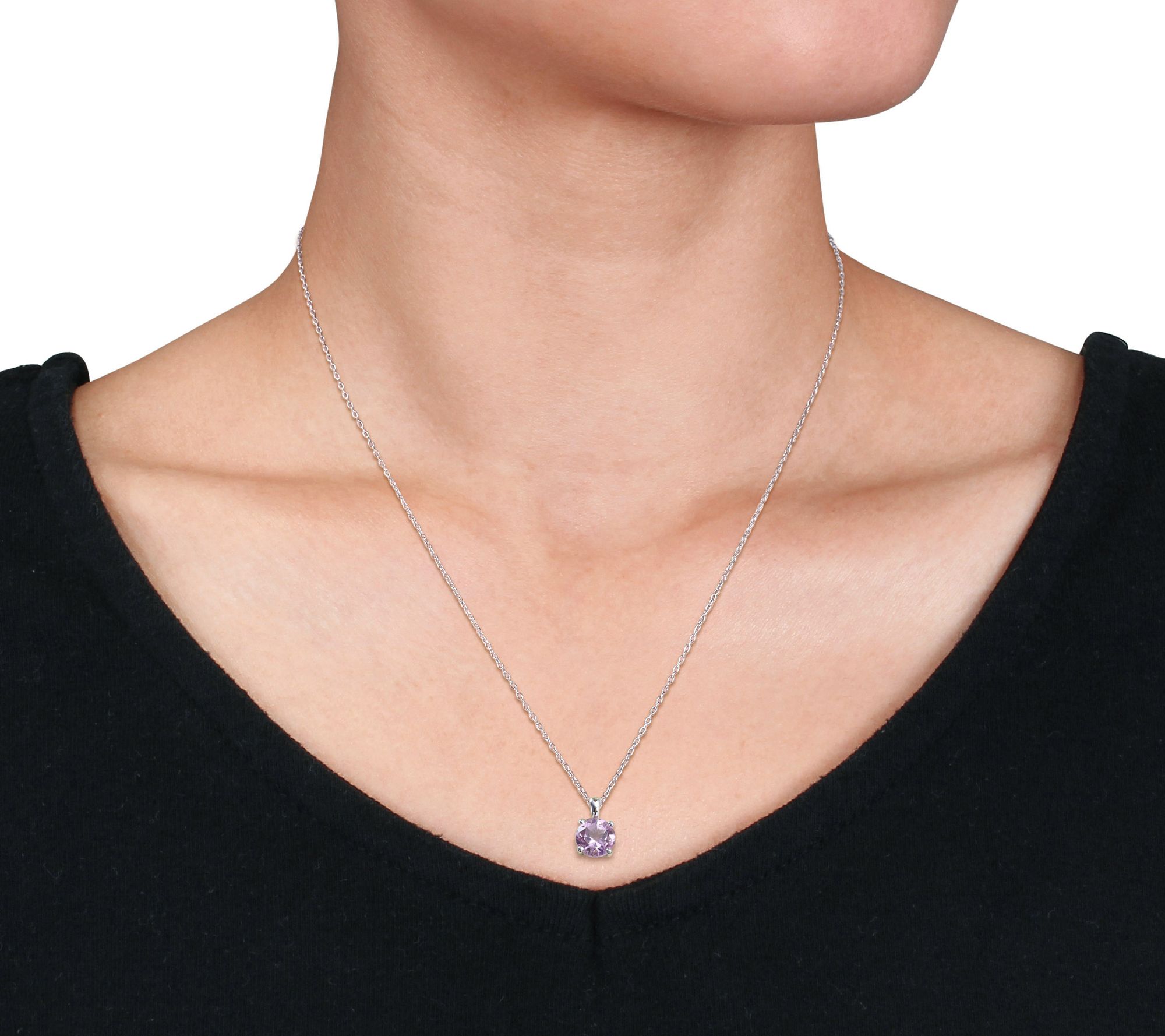 Affinity Gems Amethyst Earrings & Necklace Set, Sterling