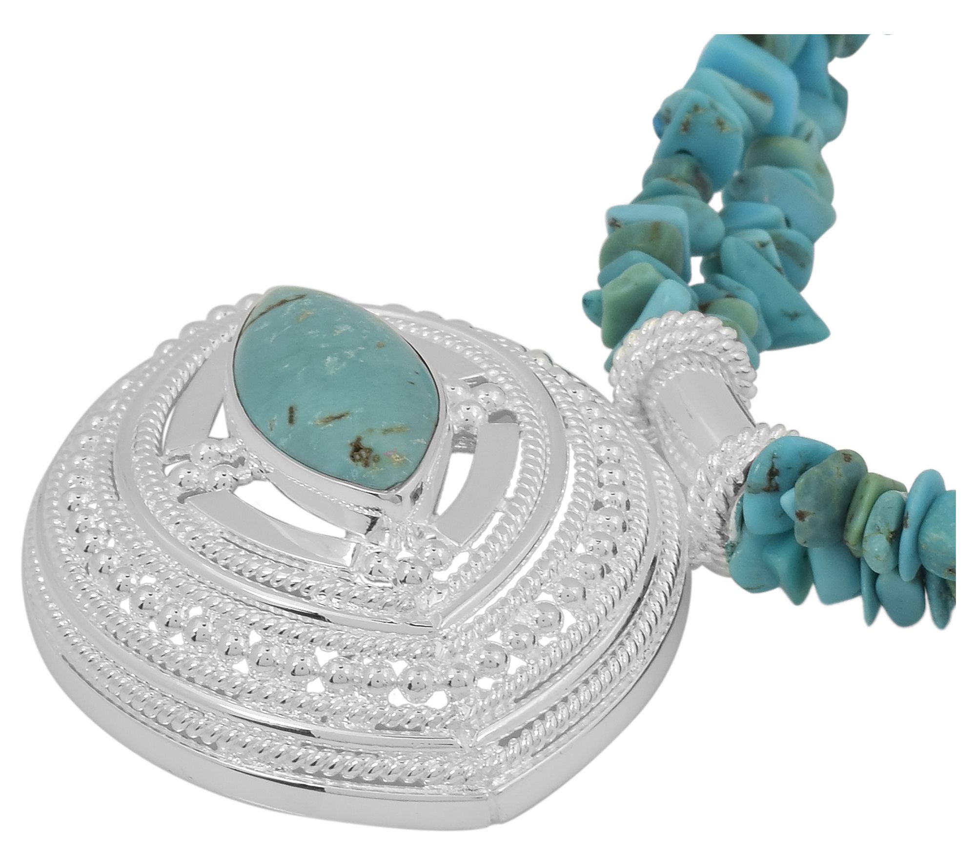 Artisan Crafted Sterling Silver Turquoise Statement Necklace