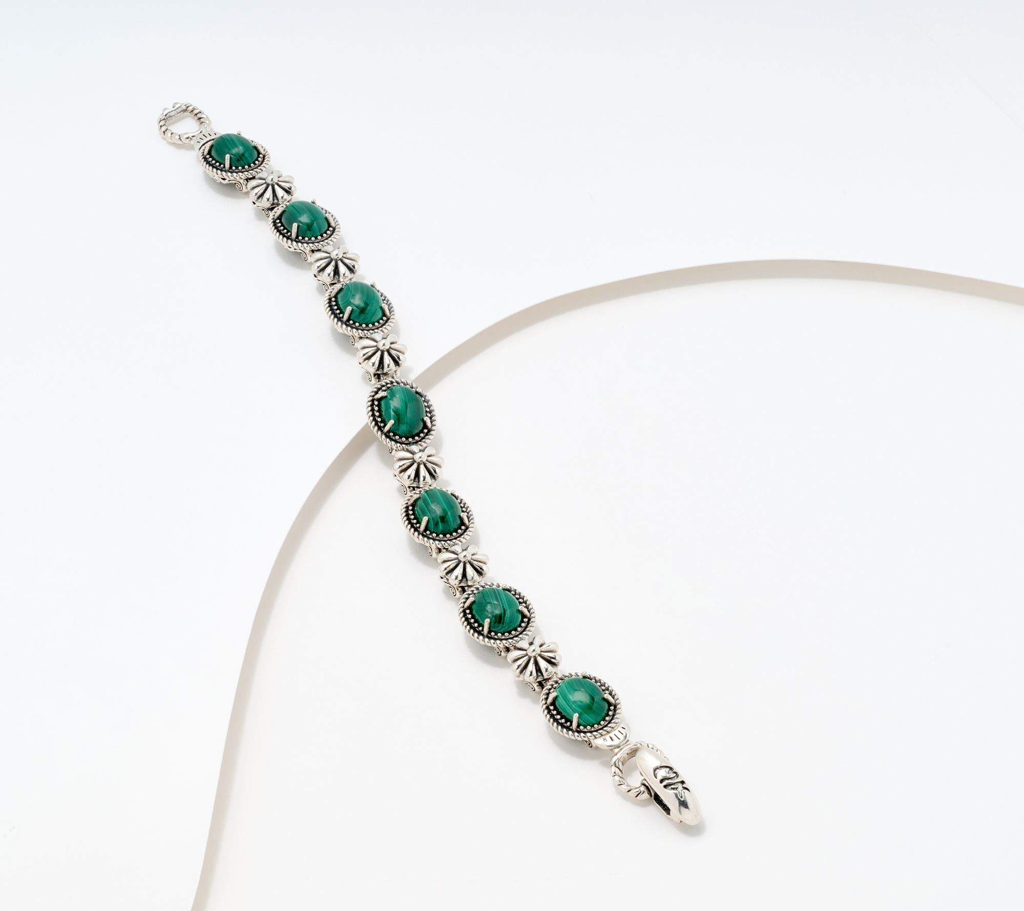 American West Sterling Silver Oval Gemstone Tennis Bracelet