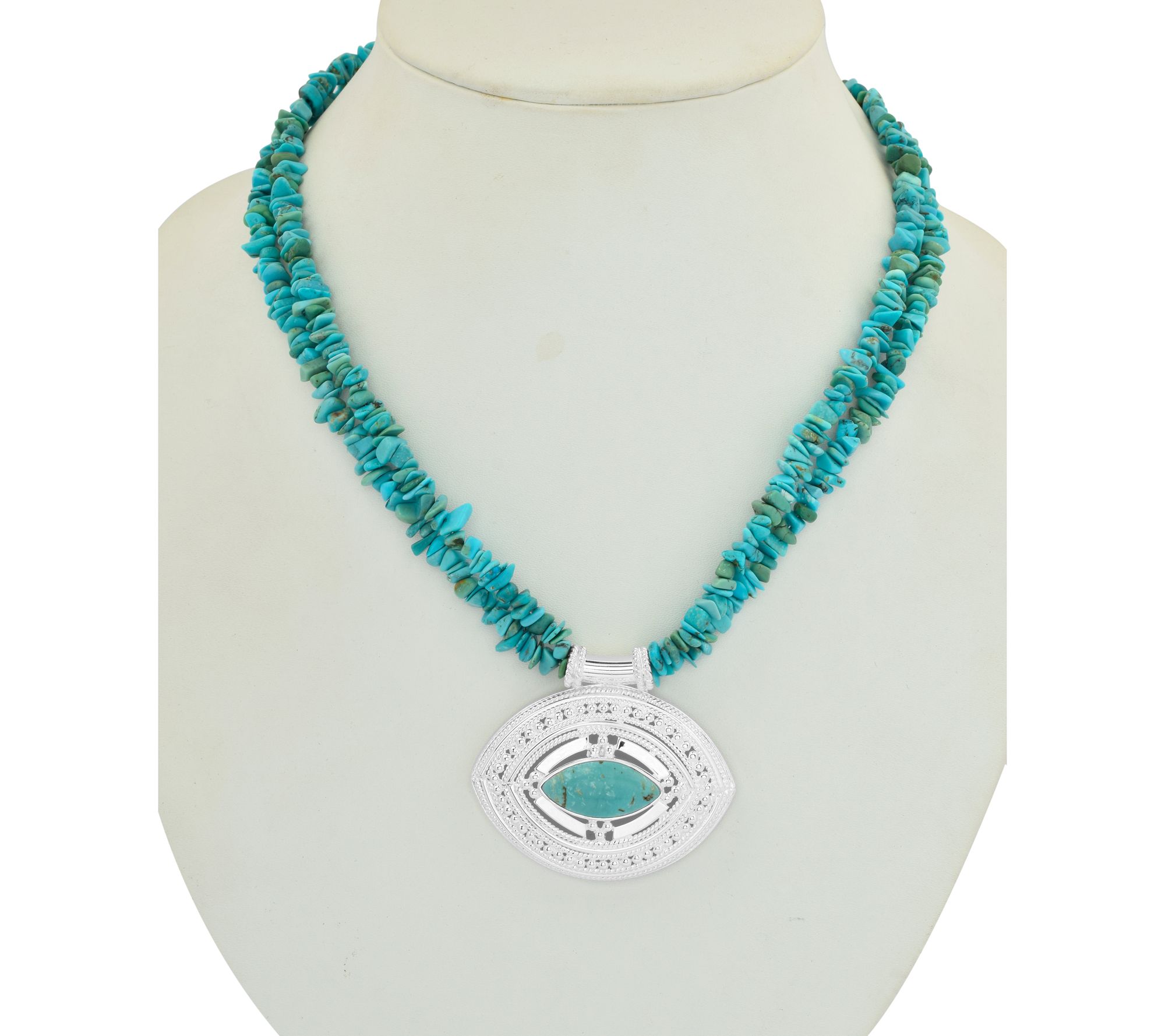 Artisan Crafted Sterling Silver Turquoise Statement Necklace