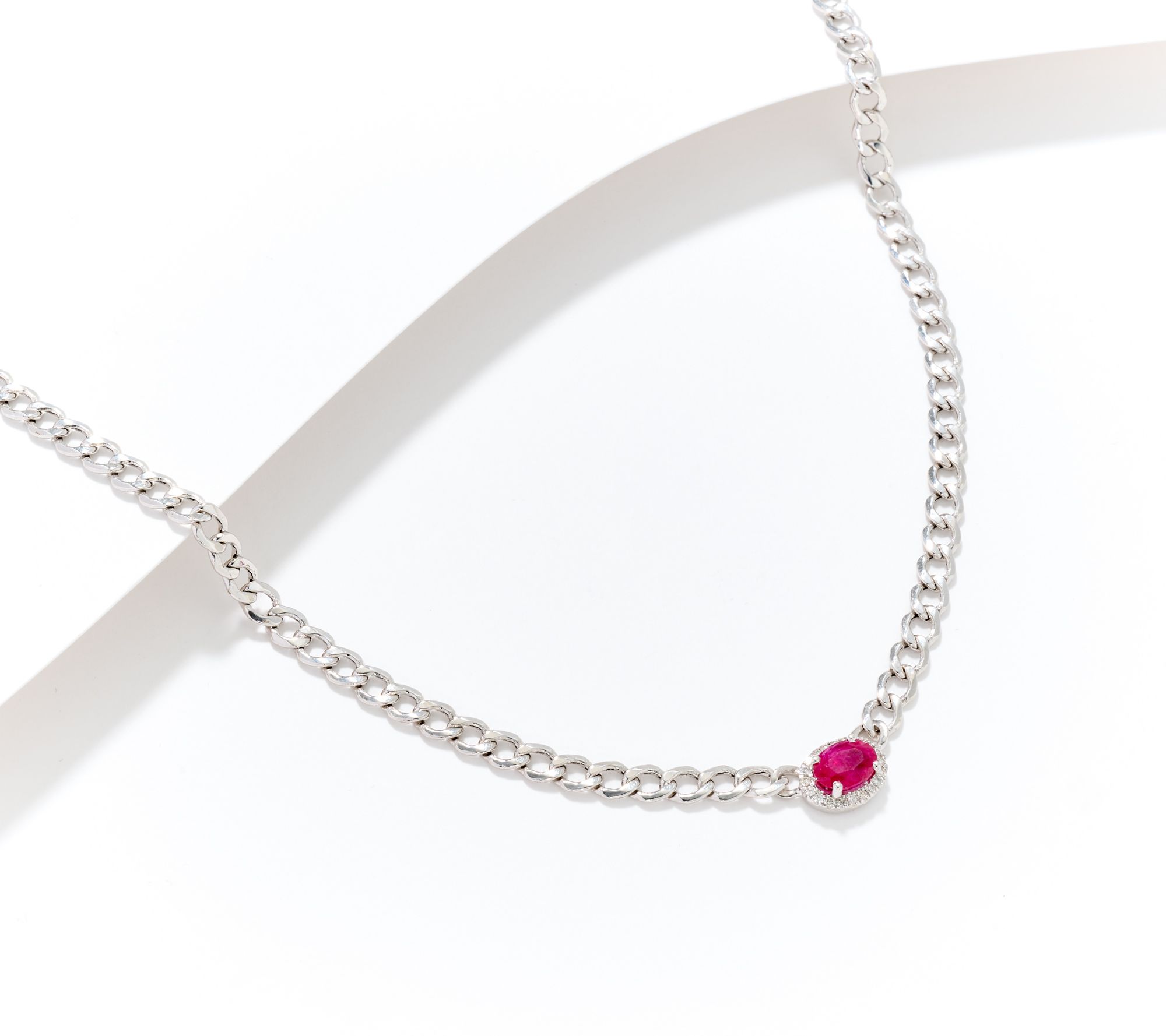 KALLATI Ruby & Diamond Curb Link 18