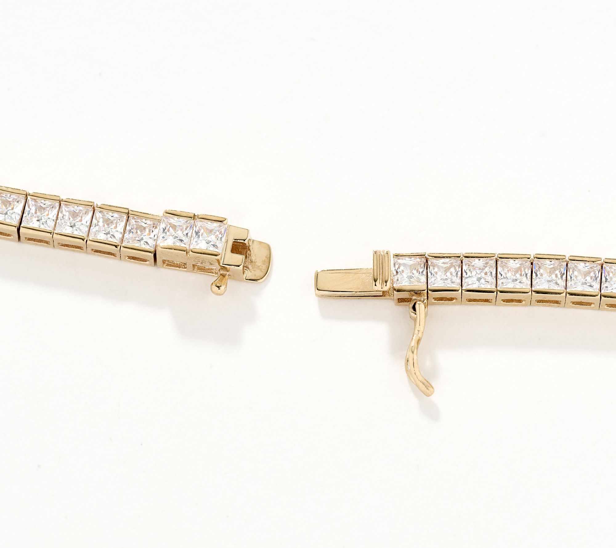 Diamonique Classics Princess Cut Tennis Necklace Sterling Silver