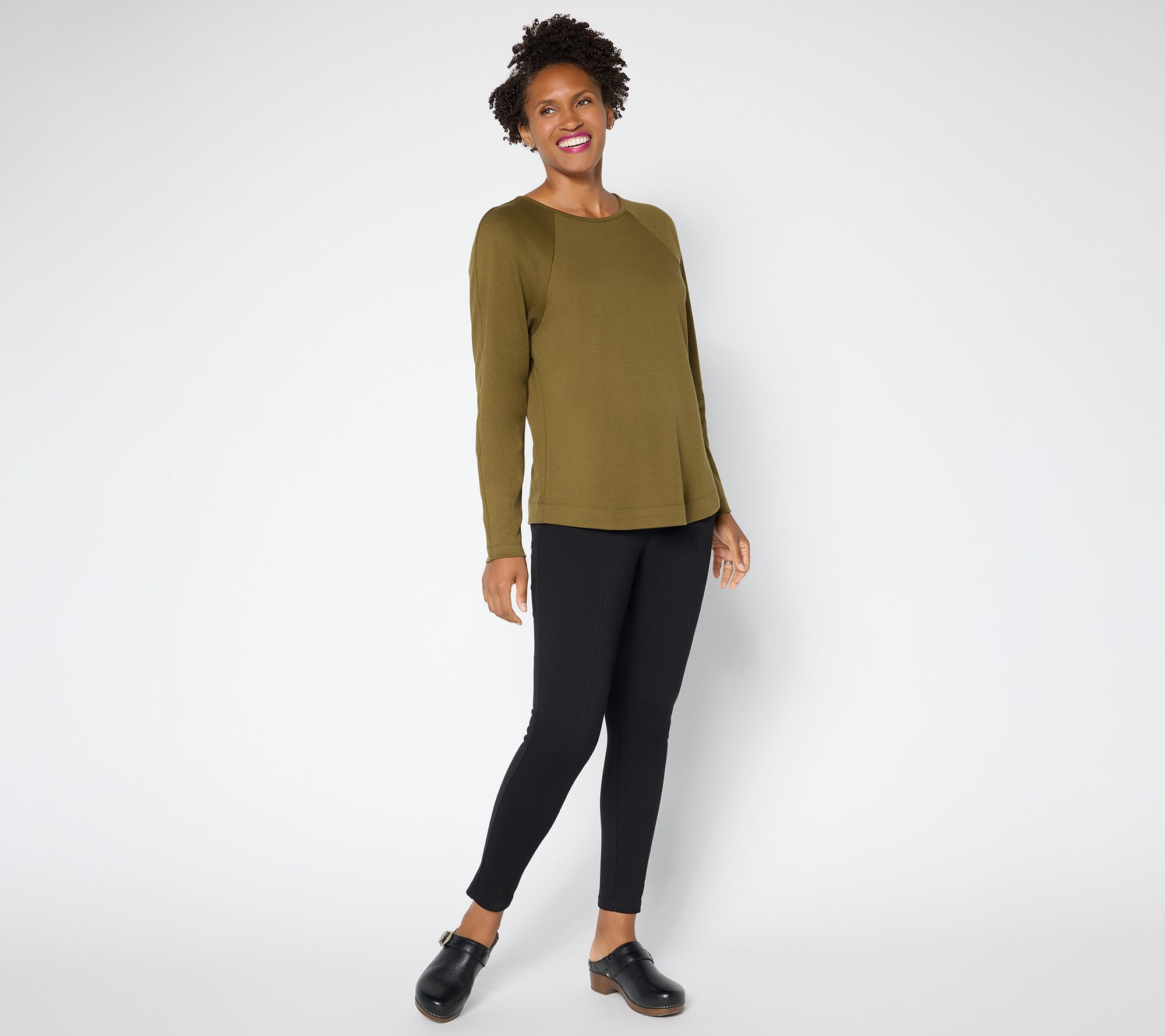 Martha Stewart Signature Essentials Modern Raglan Long Sleeve Top