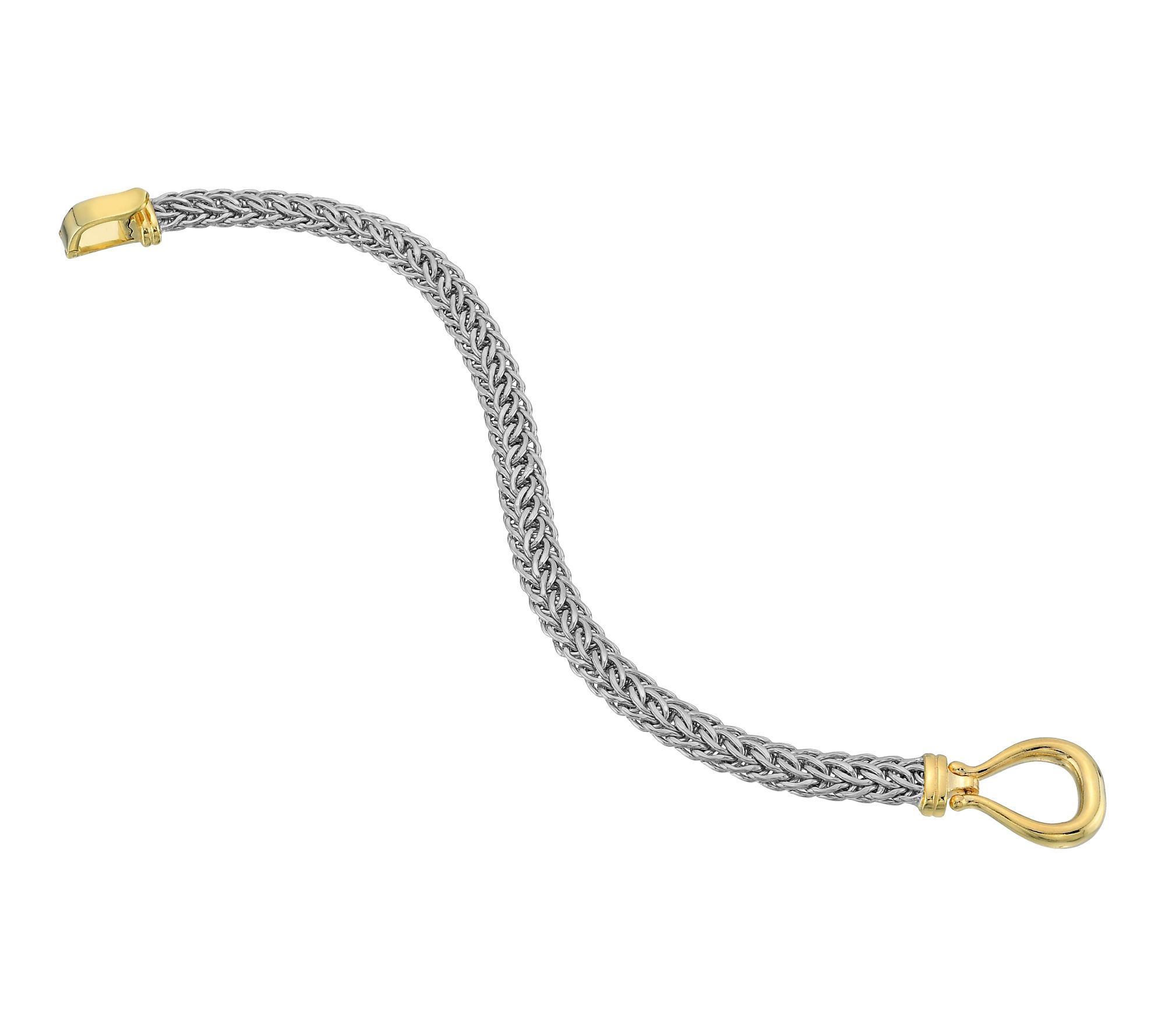 Silver Style Two-Tone Cestina Buckle Clasp Bracelet, Sterling