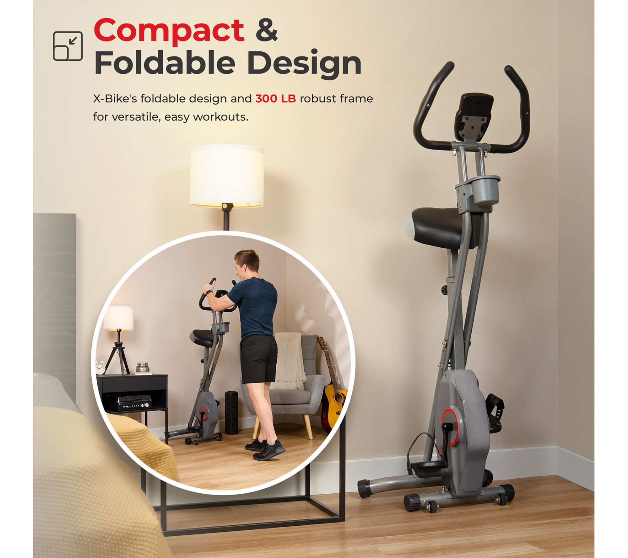 Sunny Fitness Foldable Magnetic X-Bike Pro