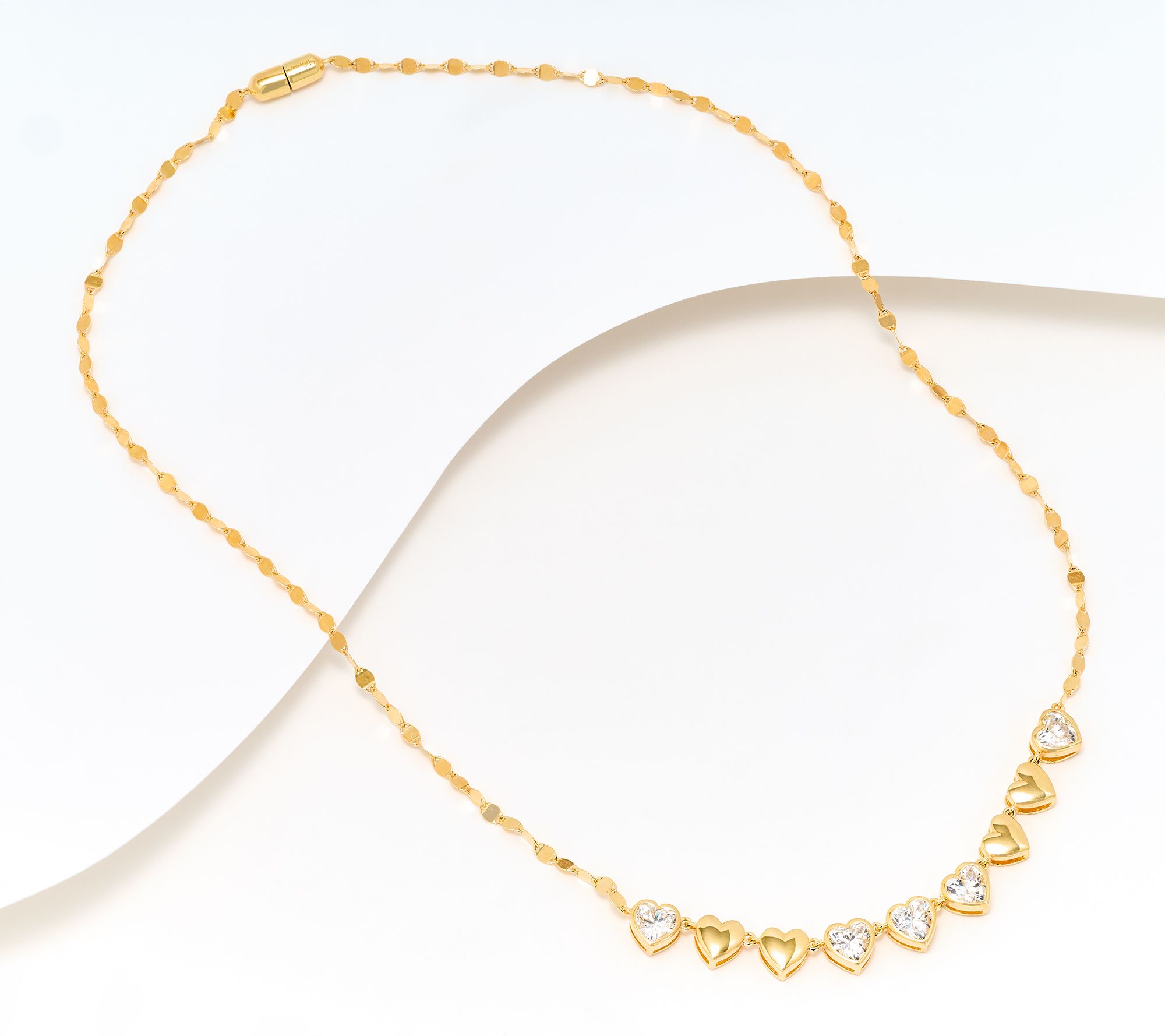 Diamonique x Kathy Levine Heart Song Necklace, Sterling Silver