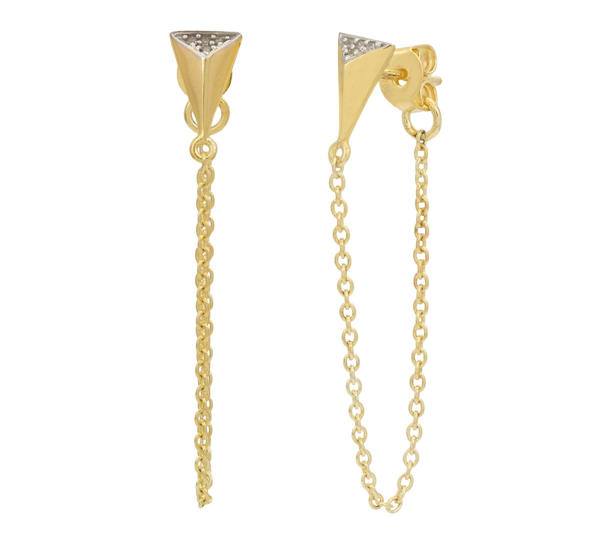 Affinity Diamonds Accent Dangle Earrings, 14K Gold Plated