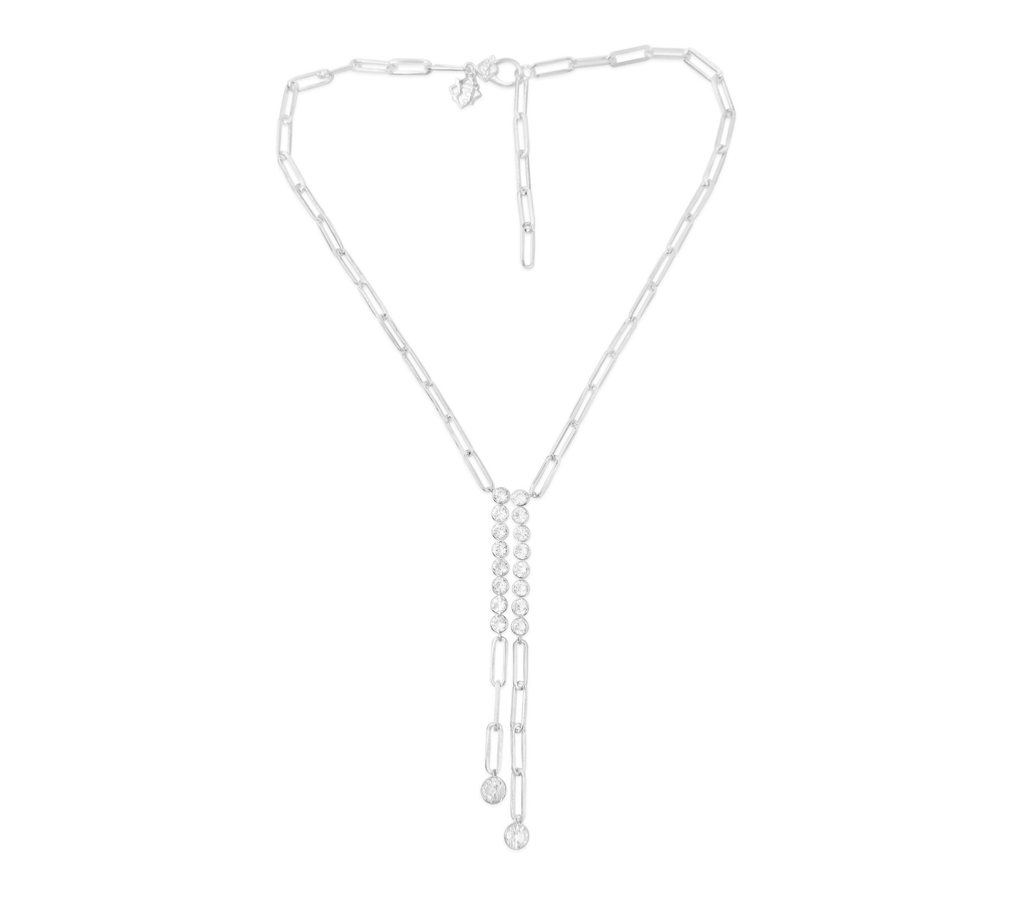 Elyse Ryan Sterling Silver White Topaz Sloane Necklace