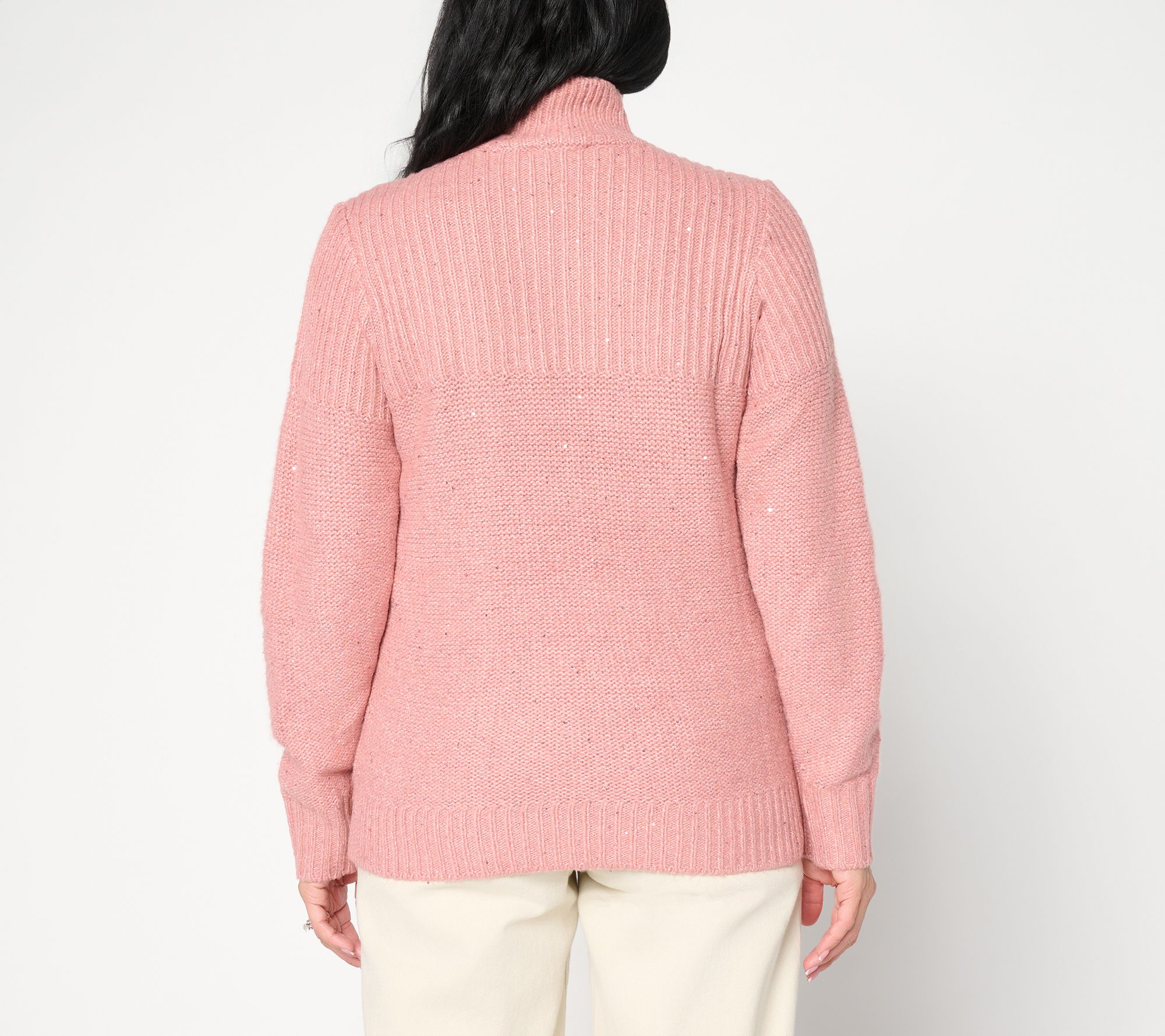 Belle by Kim Gravel Just Enough Sparkle Mock Neck Sweater
