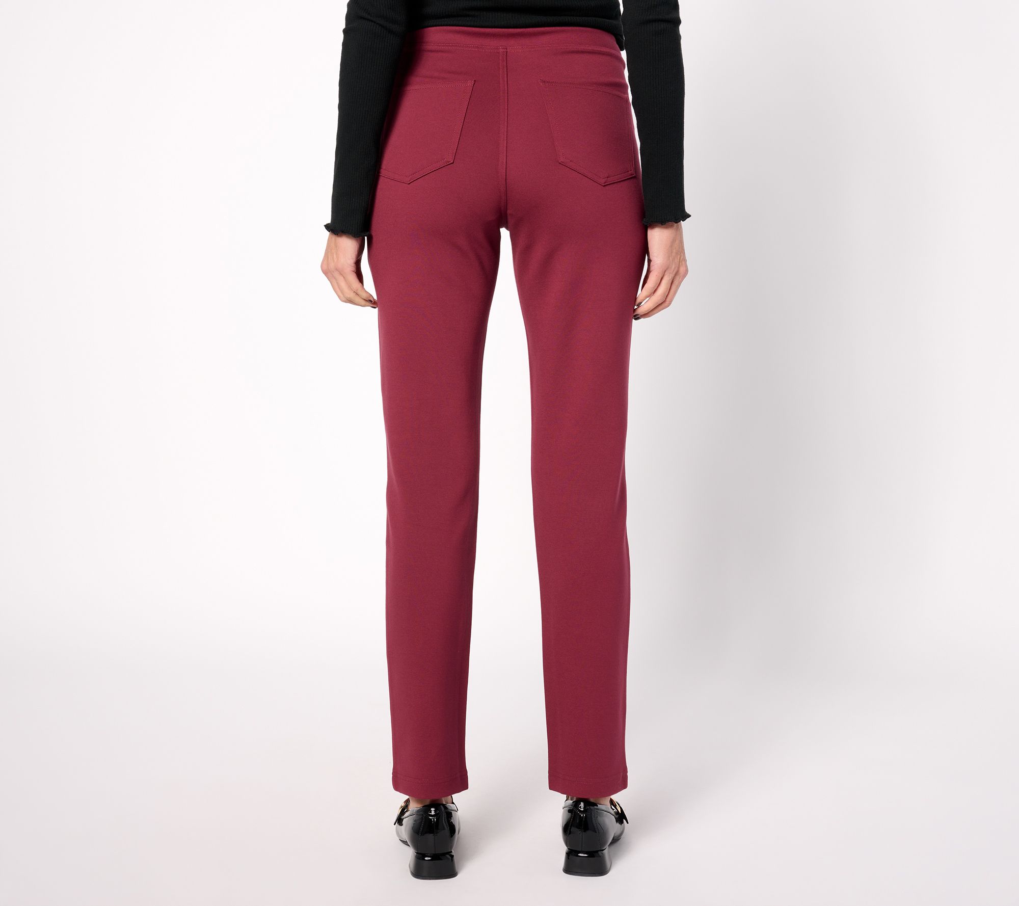 Belle by Kim Gravel Petite Perfect Ponte Straight Leg Pant