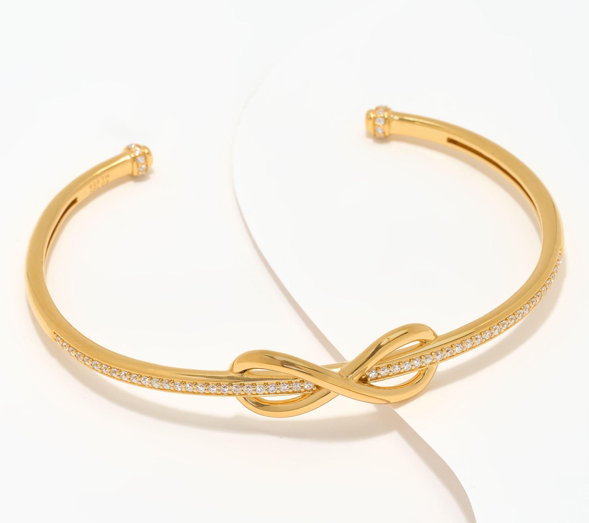 Diamonique Infinity Pave Cuff Bracelet, Sterling Silver