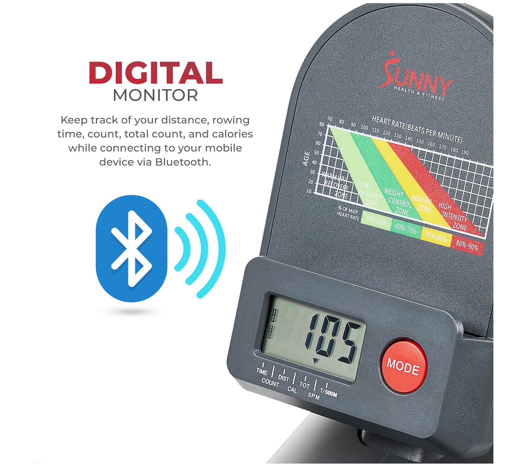 Sunny Health SMART Foldable Magnetic Rower