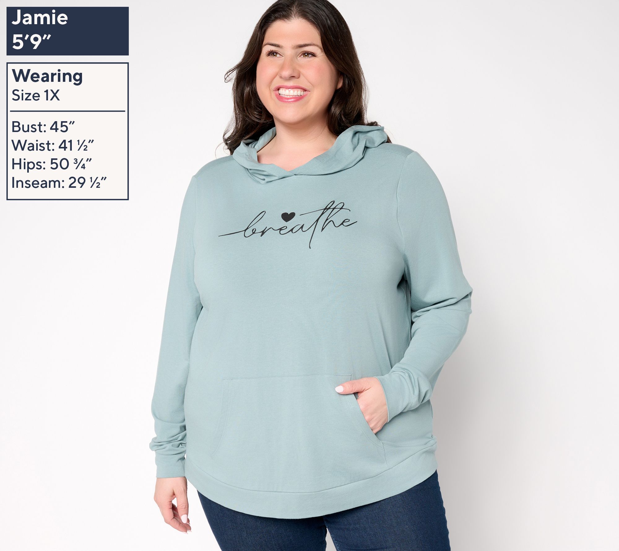 AnyBody Cozy Knit Jersey Message Hoodie