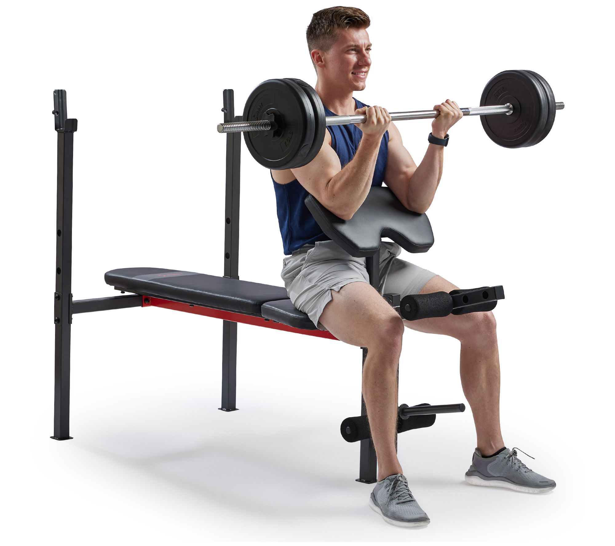 Sunny Adjustable Incline Weight Bench w/ Leg &Curl Combo