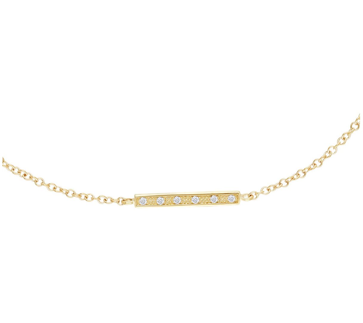 Ariva 14K Gold Diamond Accent Bar Bracelet