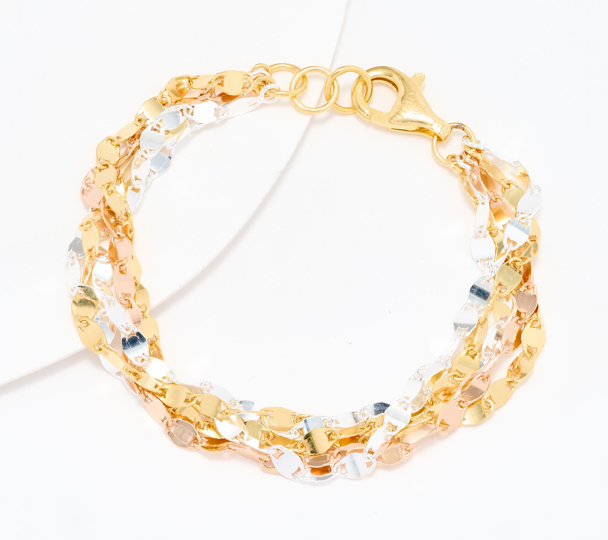 UltraFine 950 Silver Multi-Row Mirror Link Bracelet