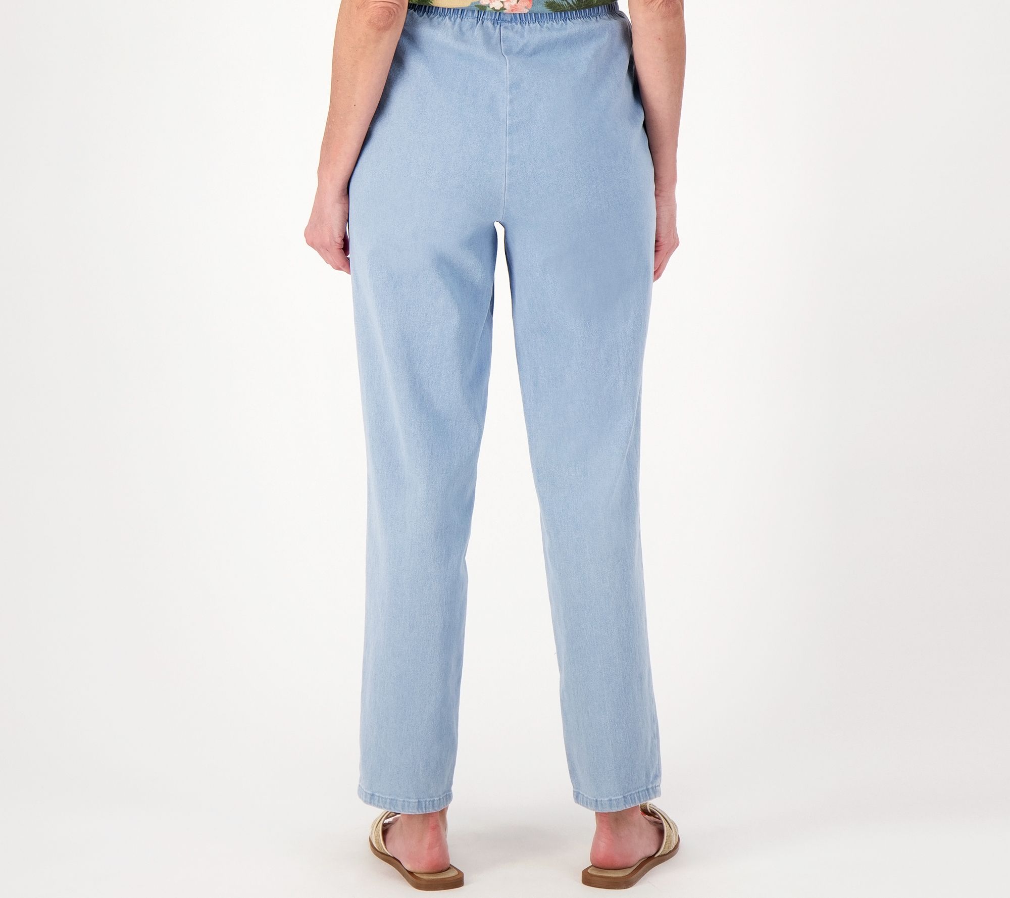 Denim & Co. Original Waist Stretch Regular Side Pocket Pant-Core
