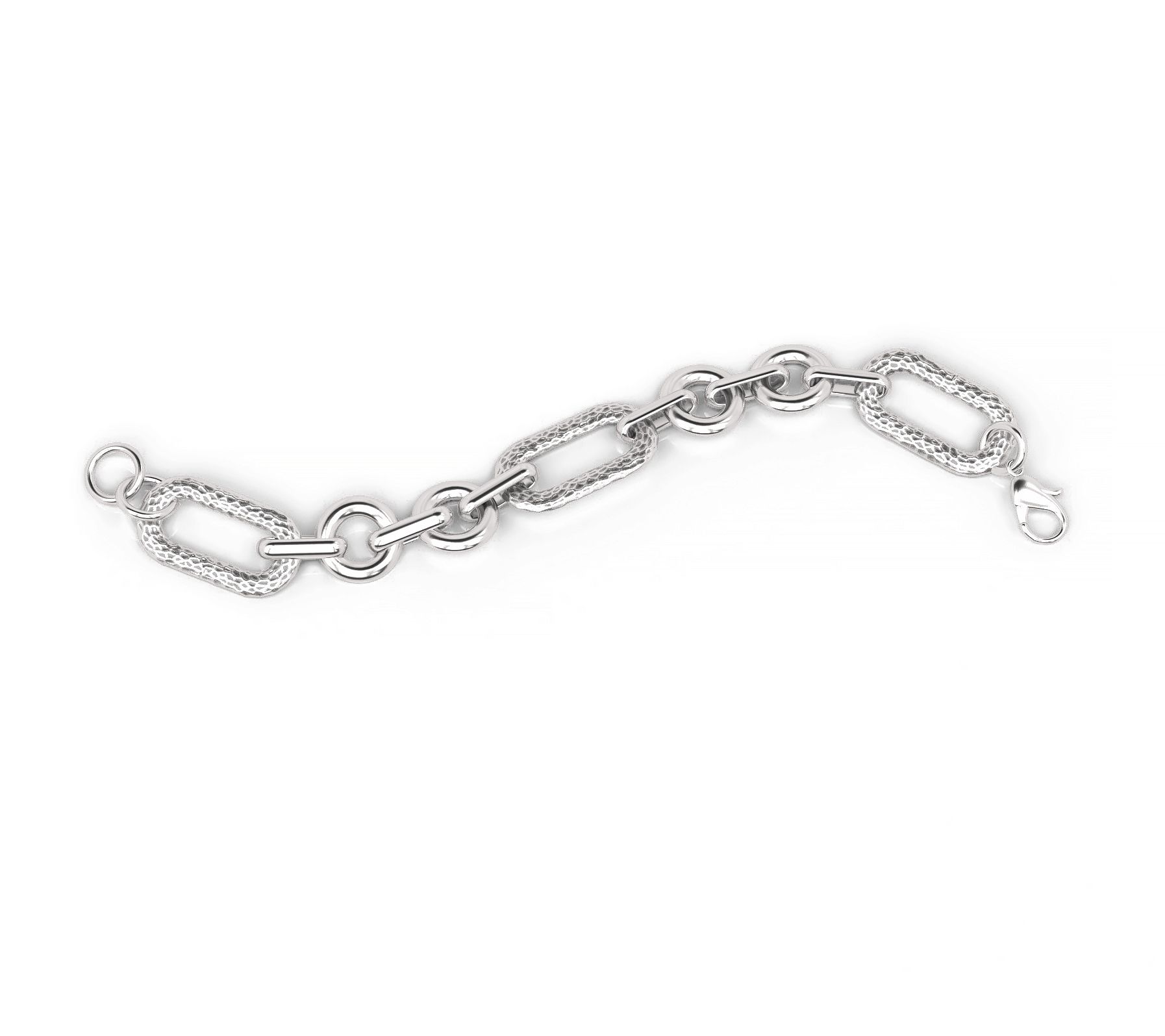Or Paz Sterling Silver Textured Link Bracelet