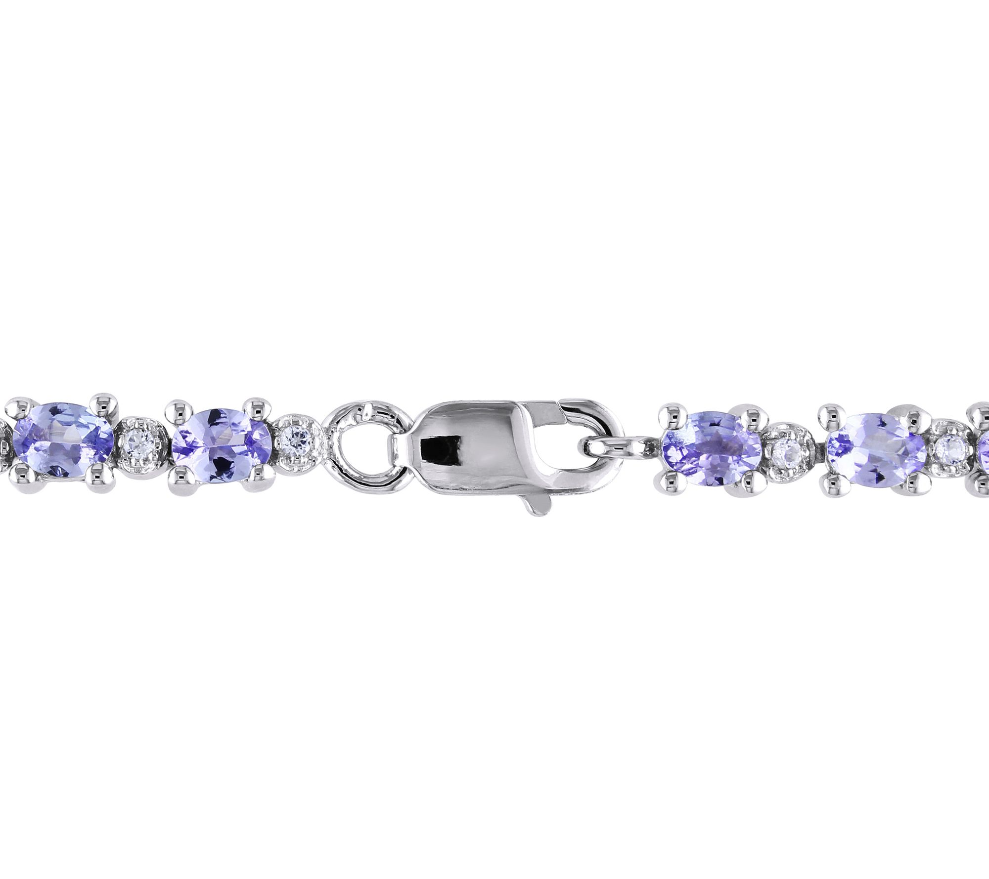 Sterling Silver 4.40 cttw Tanzanite & White Topaz Bracelet