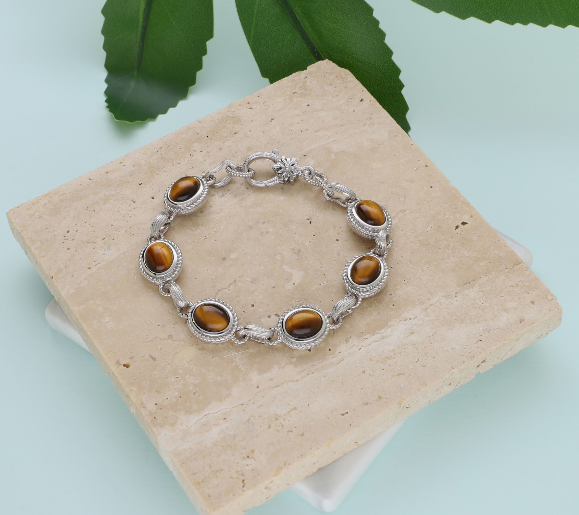 Ariva Sterling Silver Tiger Eye Arden Bracelet