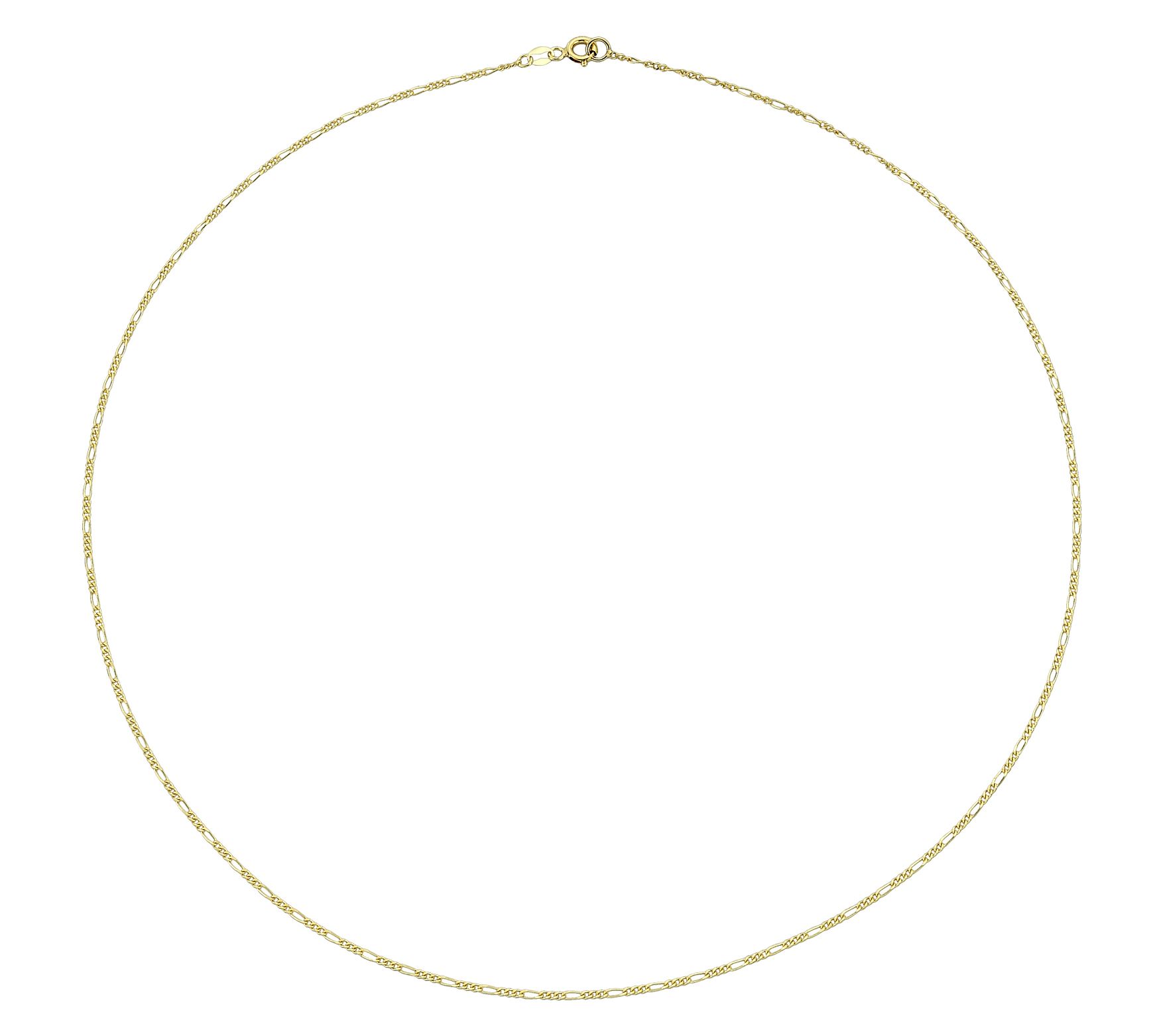 Adorna 14K Gold 1.25mm Solid Figaro Chain Necklace