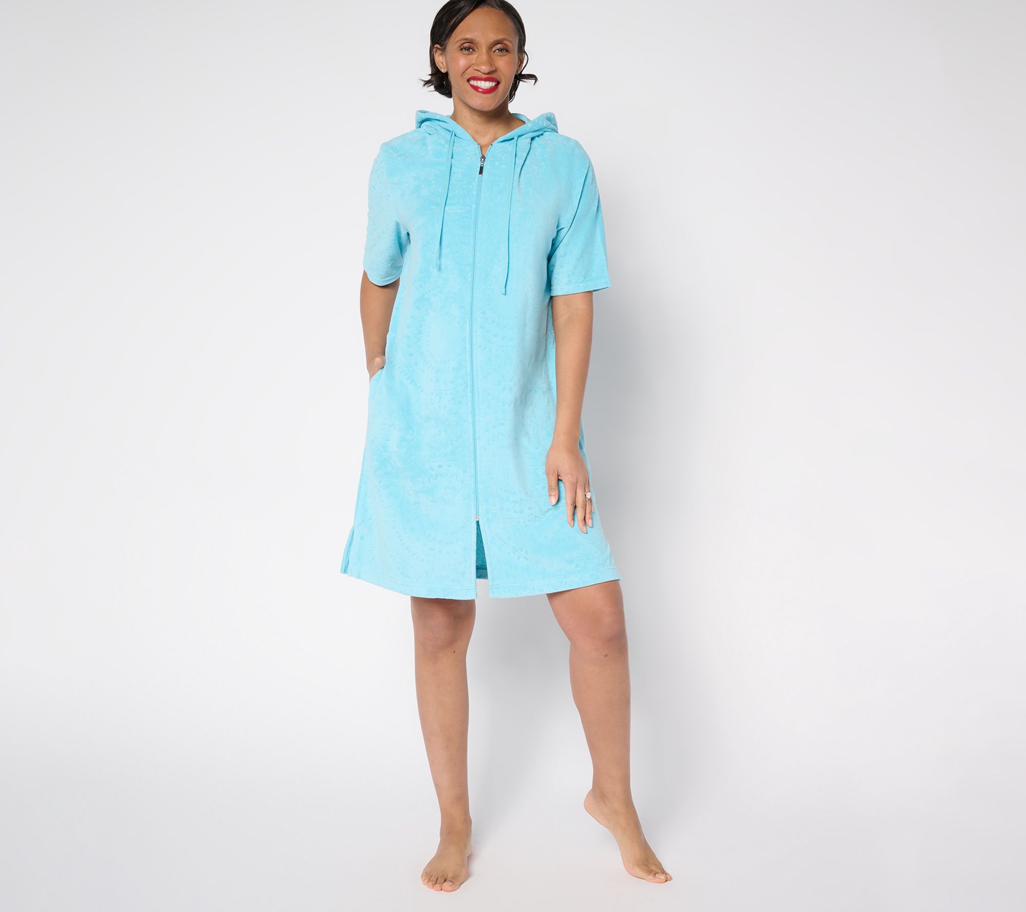 Stan Herman Embossed Whisper Terry Zip Lounger