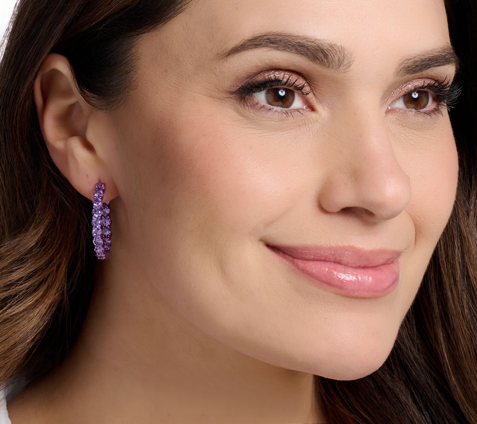 Diamonique x Jennifer Miller Colored Hoop Earrings, Sterling Silver