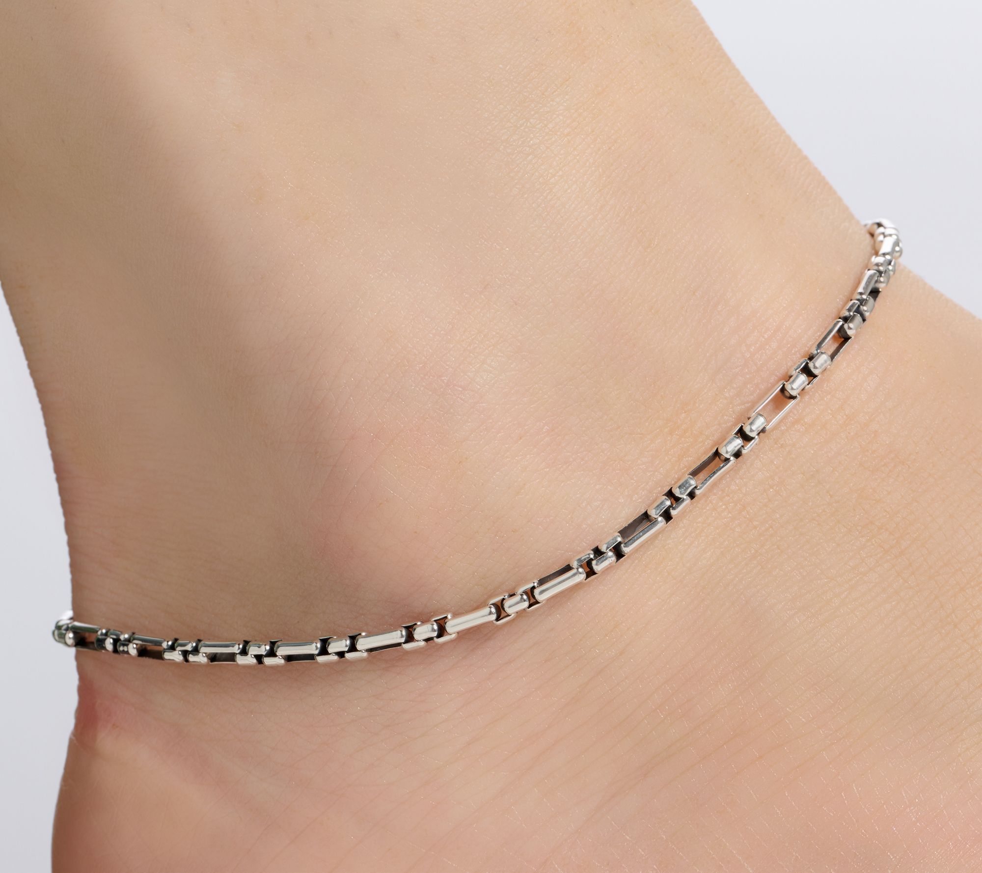 Christian James by Scott Grimes Sterling 3x1 Luciano Ankle Bracelet, 6.9g