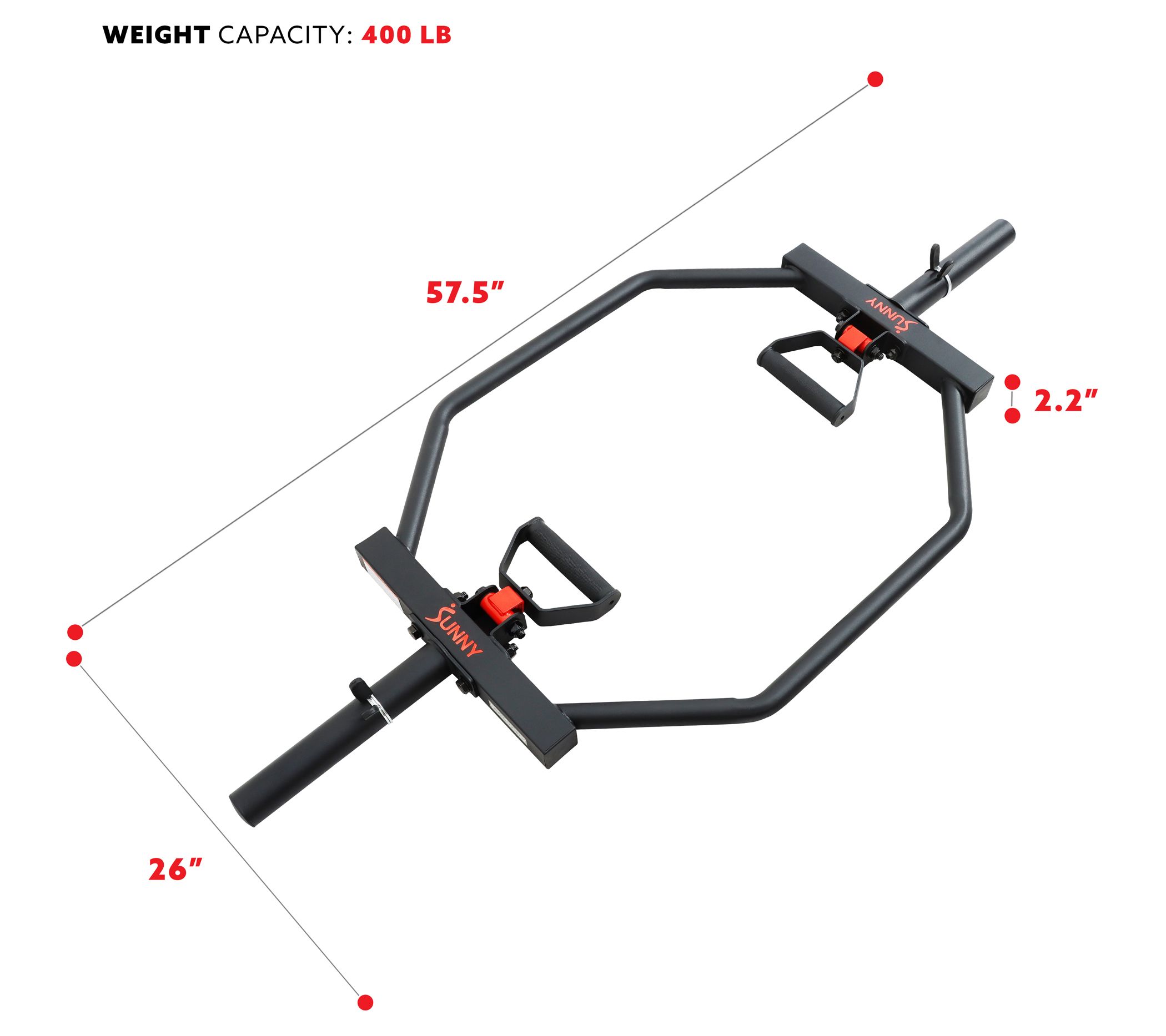 Sunny Health & Fitness Olympic Barbell Hex Bar