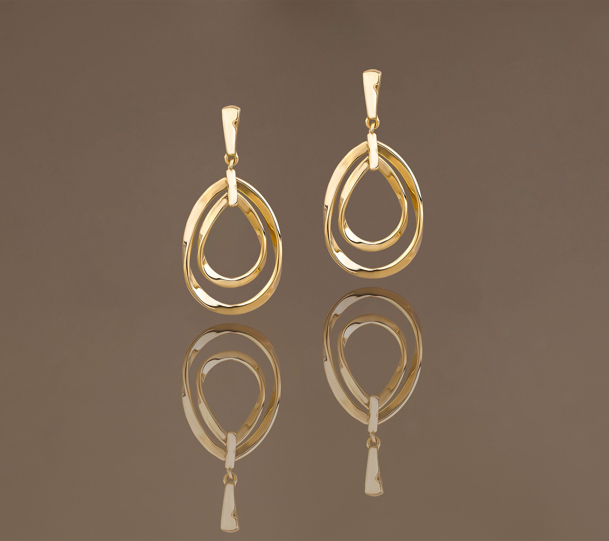 Christian James by Scott Grimes 14K Gold Clad Double Ripple Earrings
