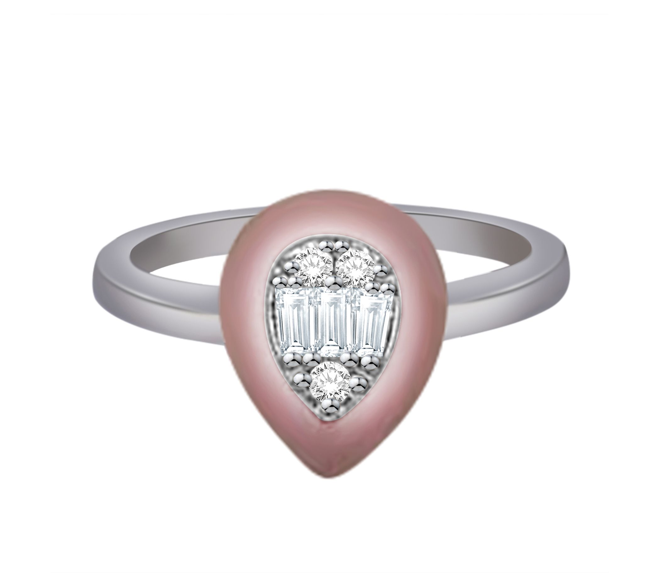 Affinity Diamonds Enamel Necklace, Earrings & R ing, Sterling