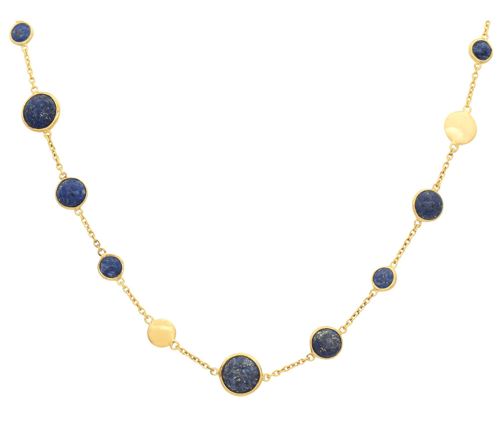 Affinity Gems Lapis Lazuli Station Necklace, Sterling