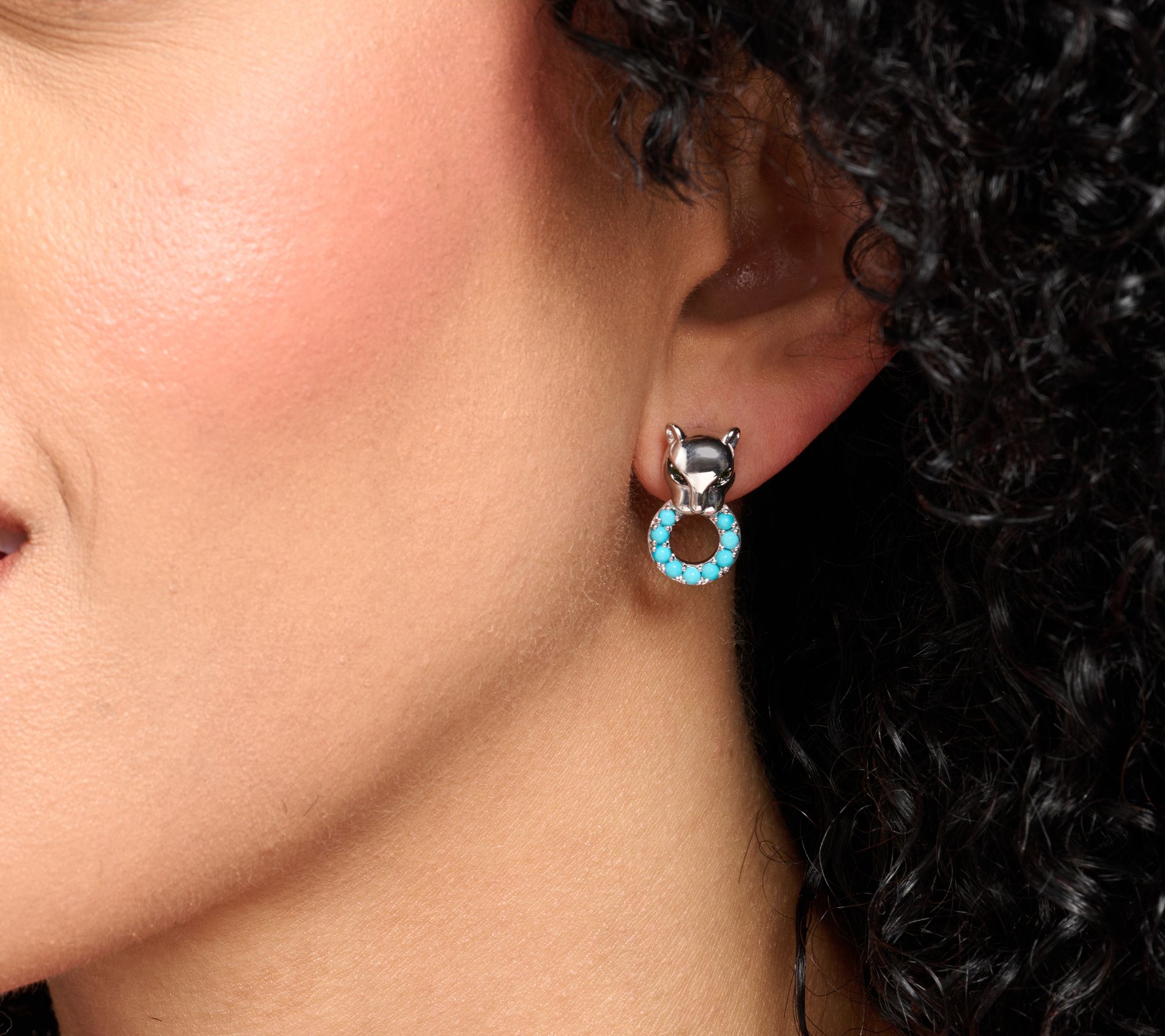 Effy Turquoise and Tsavorite Earrings, Sterling Silver