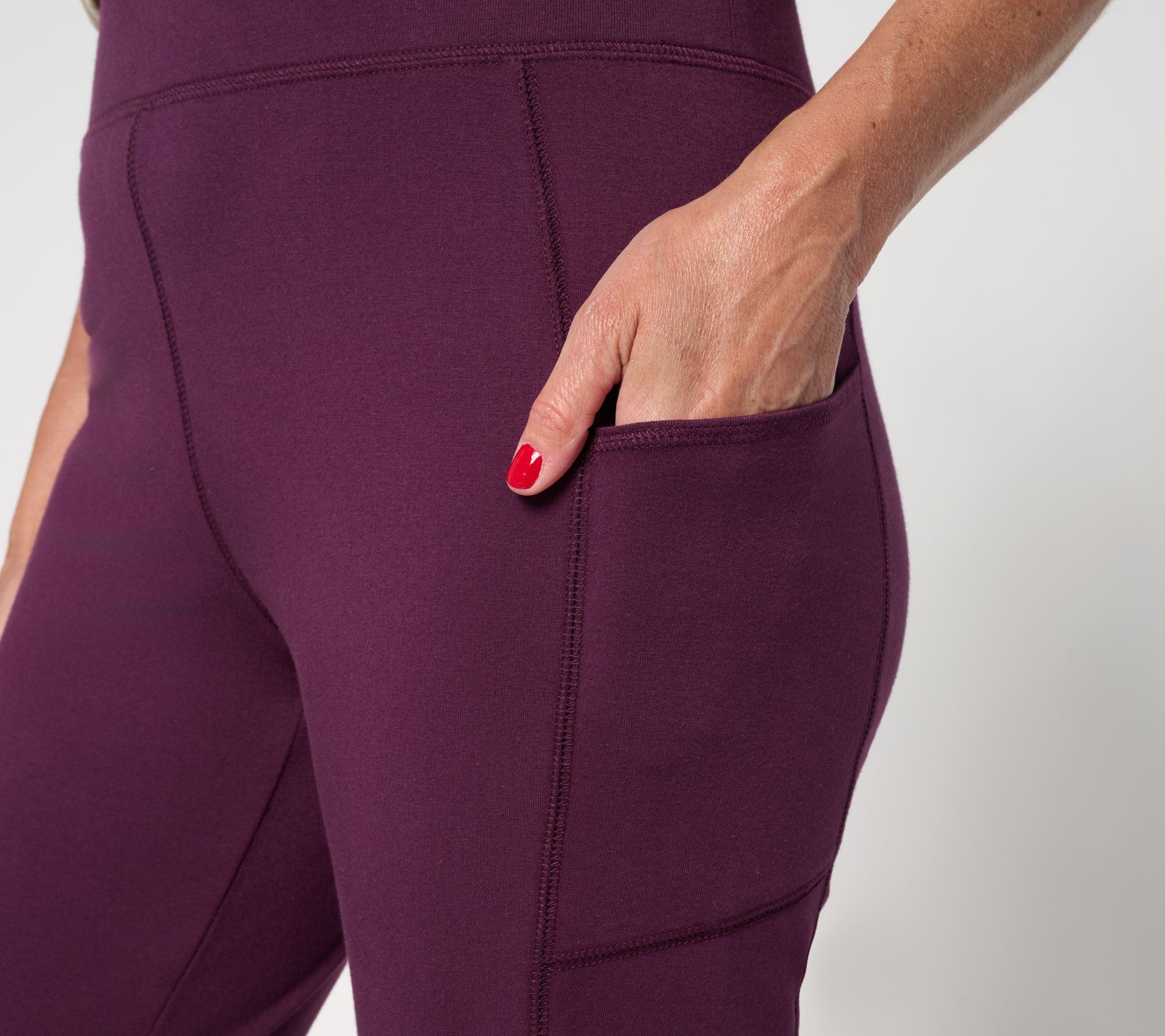 Denim & Co. Active Petite Duo Stretch Slim Straight Ankle Pant