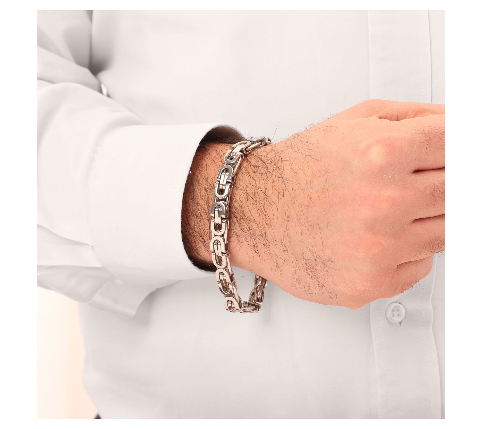 Steel By Design Men's Bold Byzantine Link Bracelet