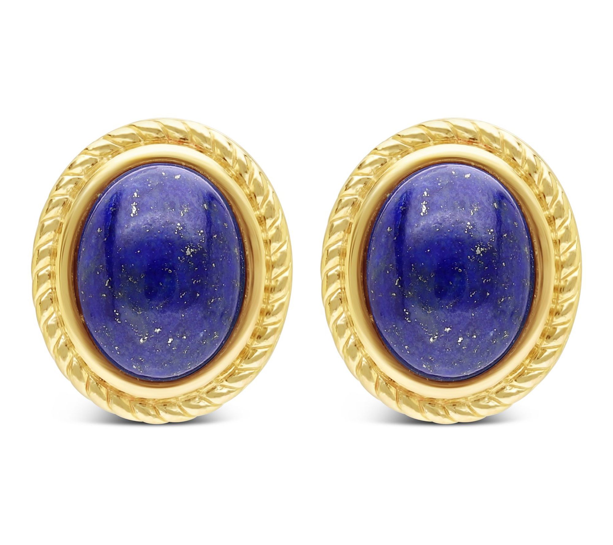 Ariva 18K Gold Clad Arden Oval Gemstone Earrings