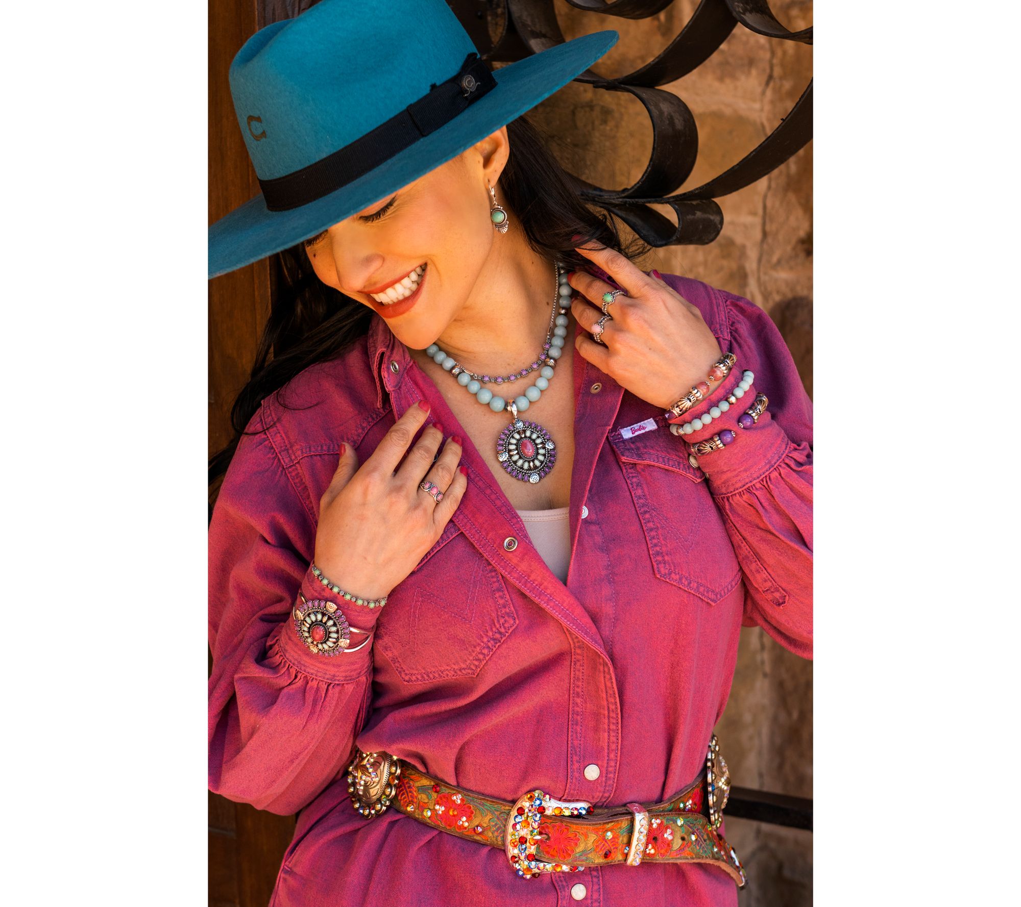 American West Sterling Silver Friendship Gemstone Adj. Bracelet