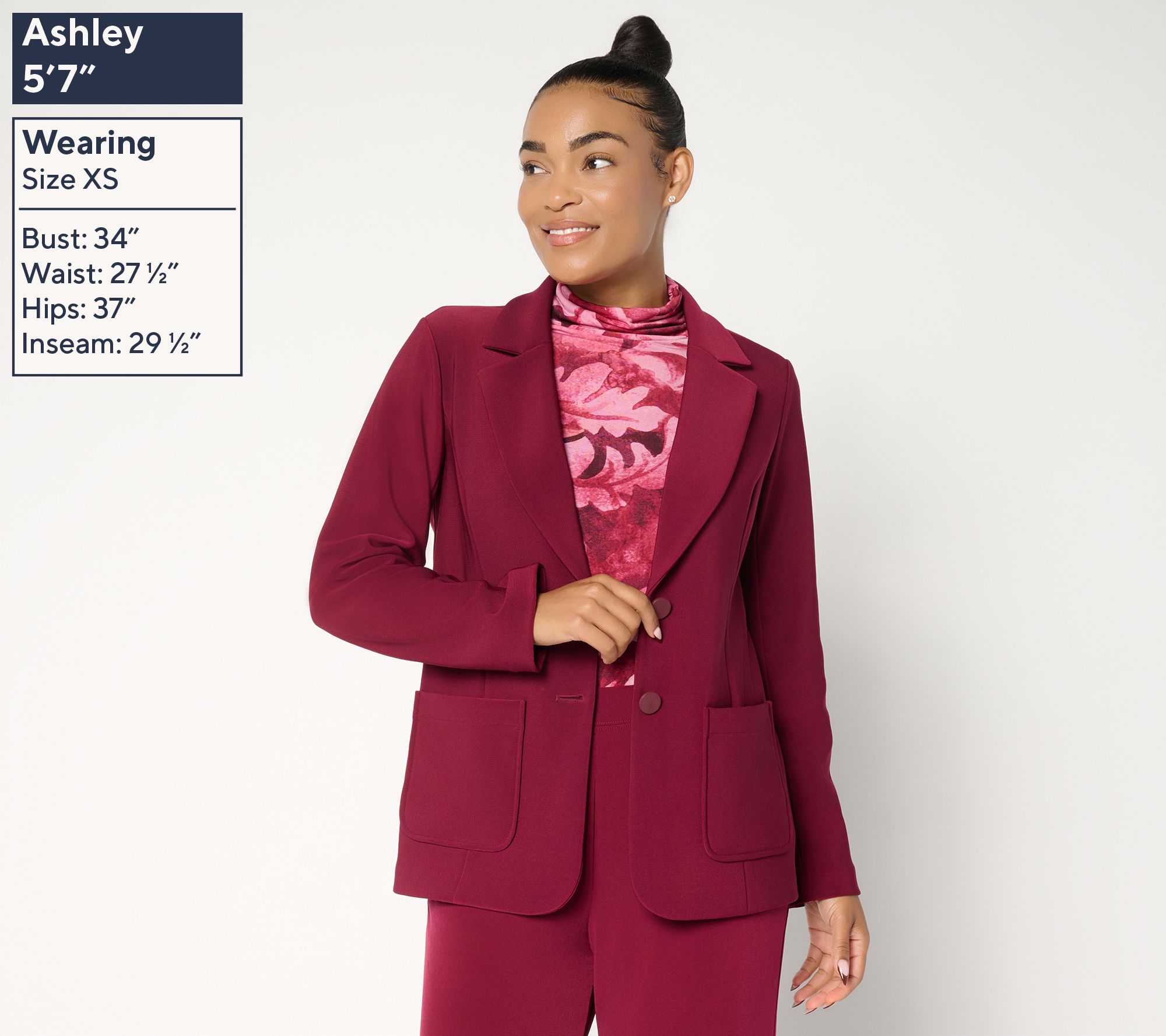 Susan Graver Regular Brushed Back LK Fusion Notch Collar Blazer