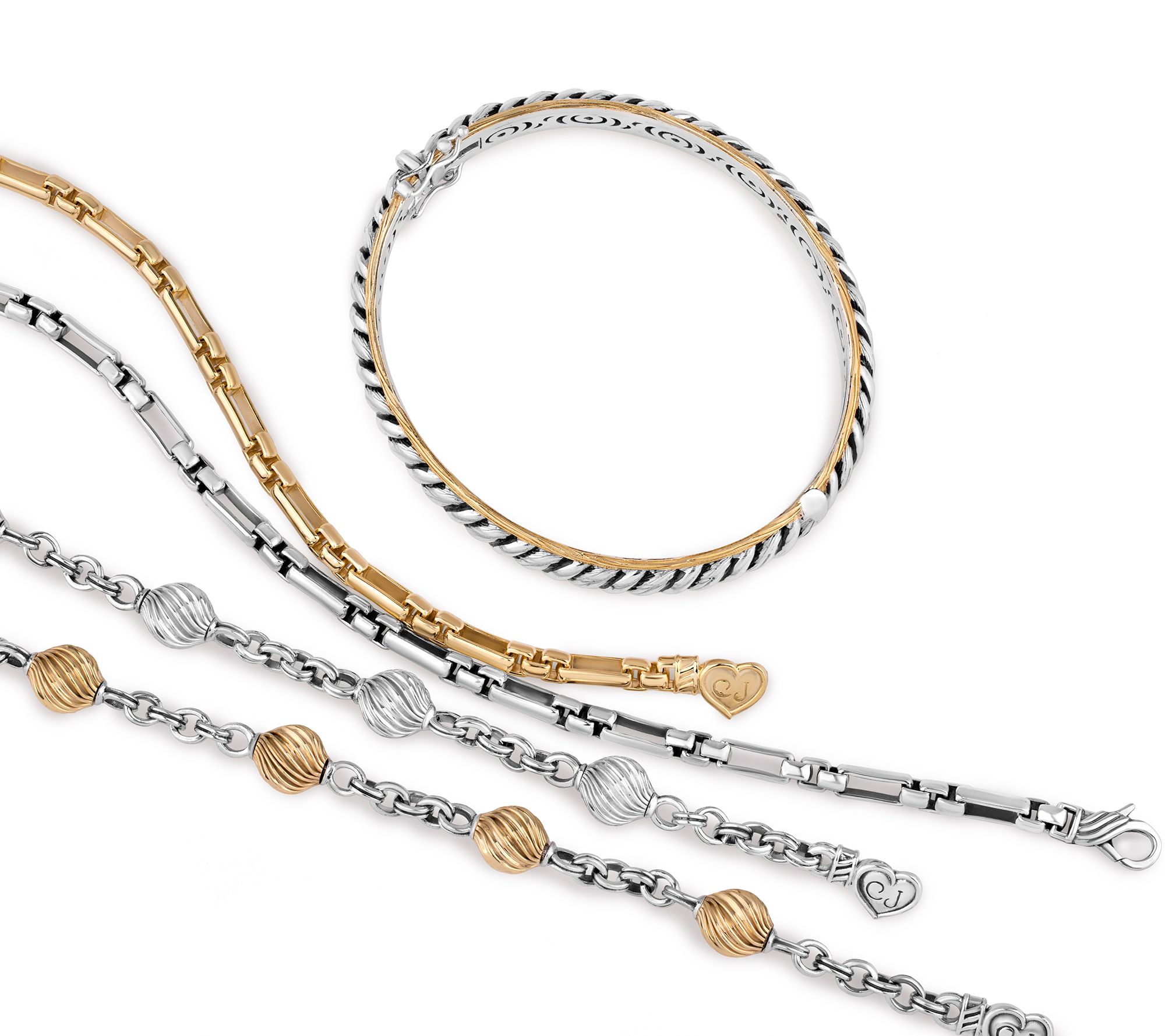 Christian James by Scott Grimes Sterling Silver Bead Station Rolo Bracelet