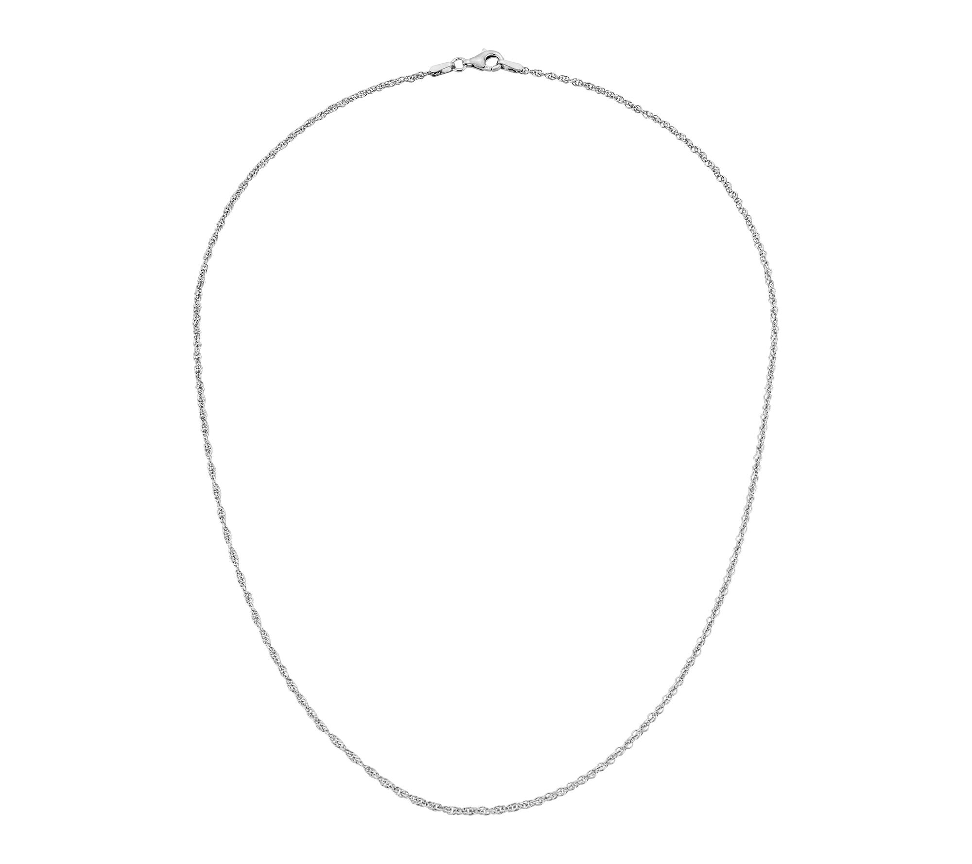 Silver Style 1.7mm Solid Loose Rope Chain Necklace, Sterling