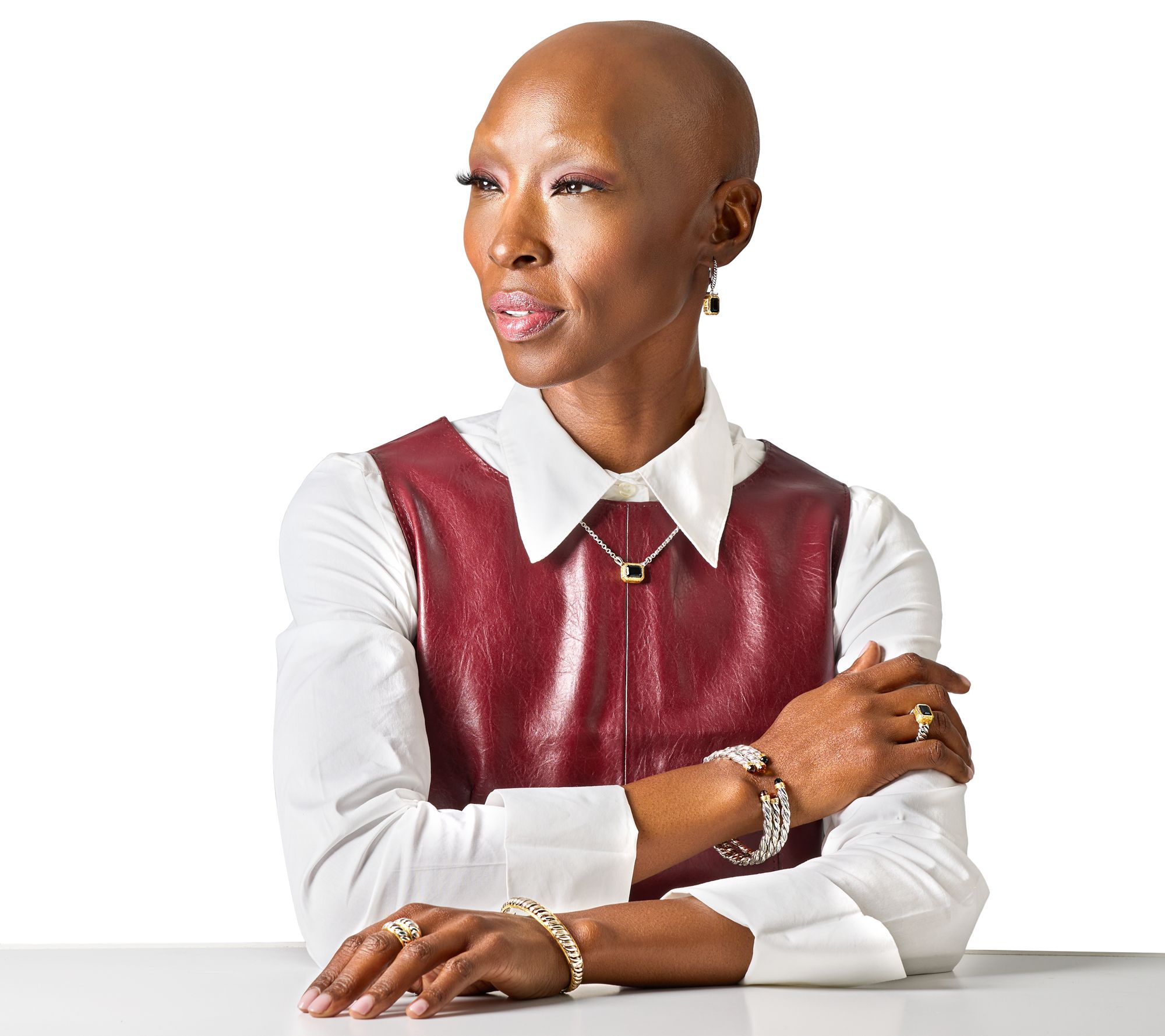 Christian James by Scott Grimes Sterling Silver Two-Tone Gem Necklace