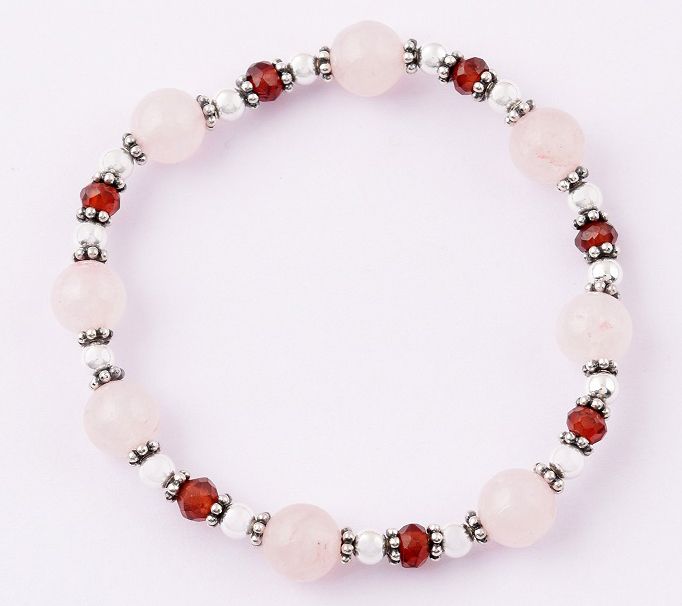 Artisan Crafted Sterling Silver Gemstone Bead Bracelet