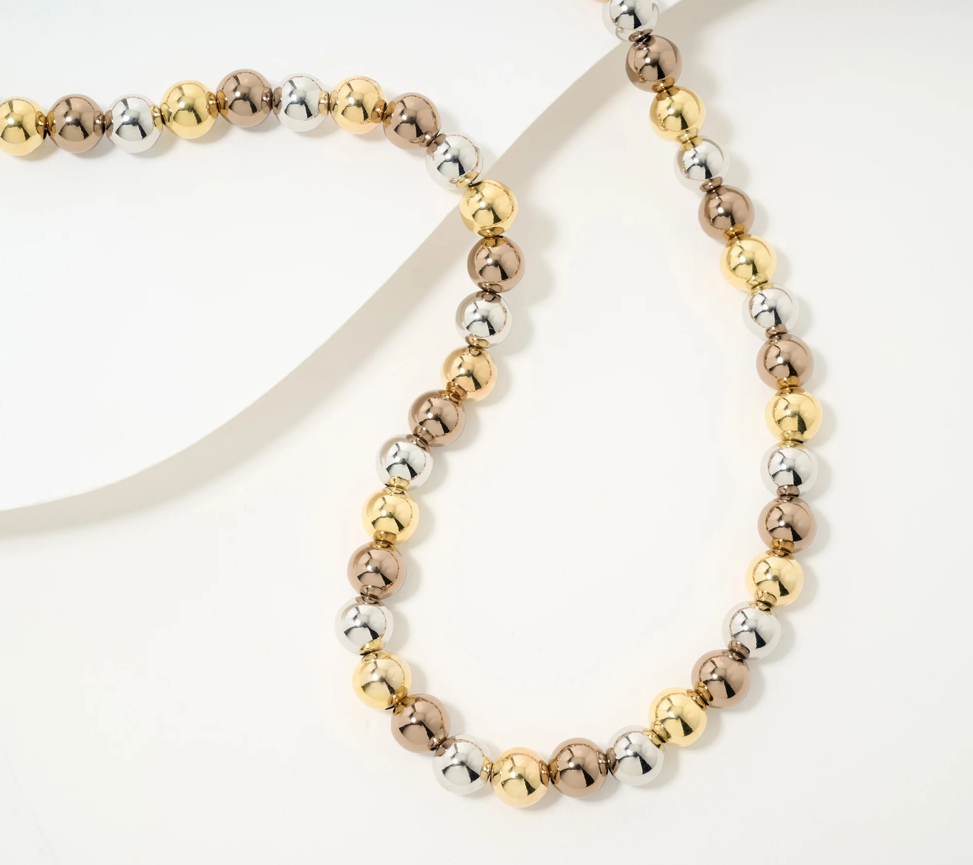 David Markstein Bronze Polished 8mm Bead Magnetic Necklace