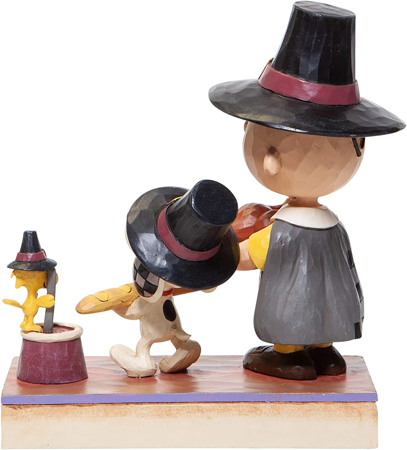 Enesco Jim Shore Peanuts Thanksgiving Charlie Brown Snoopy and Woodstock Figurine, Multicolor