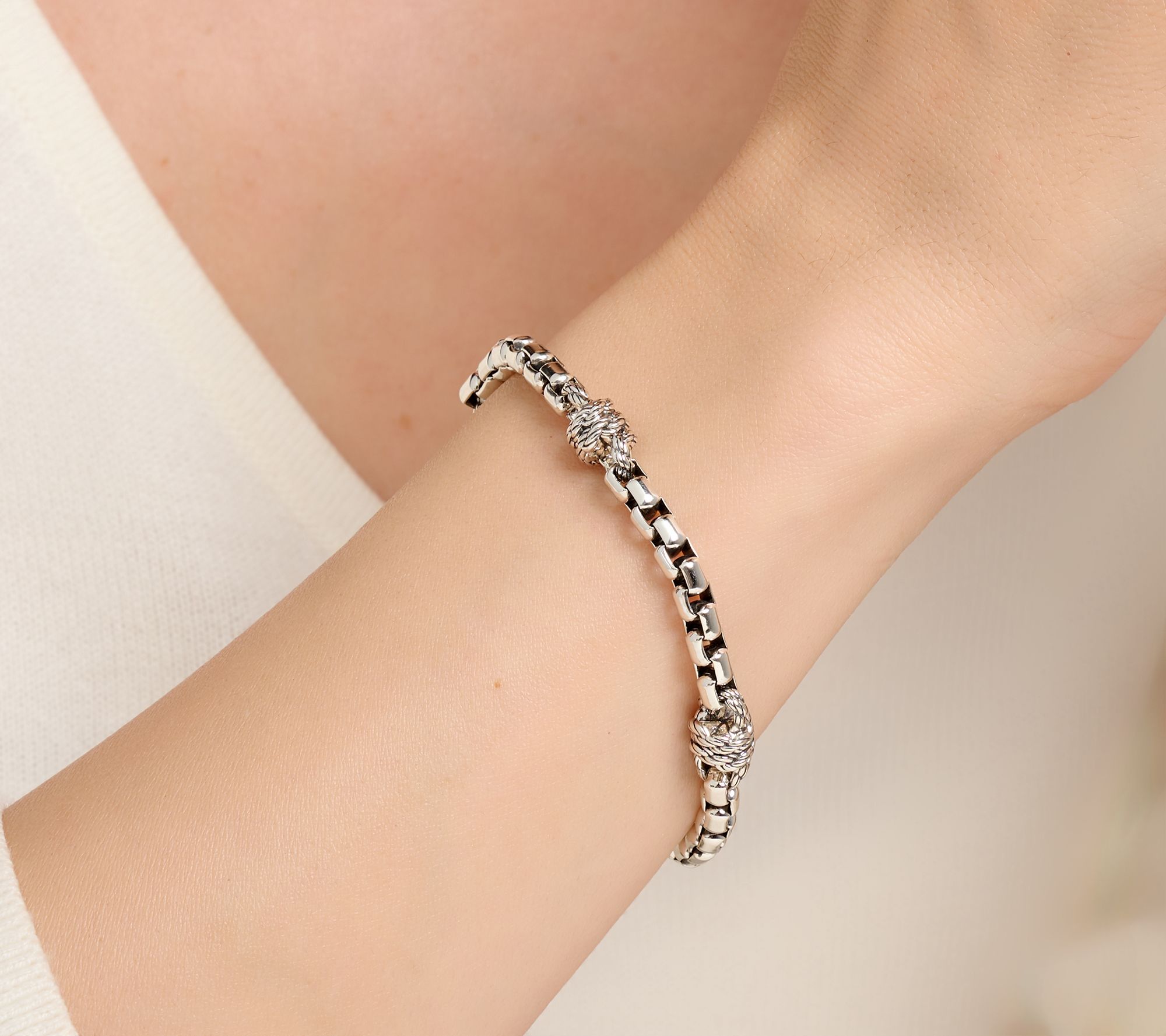 JAI Ireland Sterling Silver Cara Rope Textured 5.3mm Bracelet, 25.5g