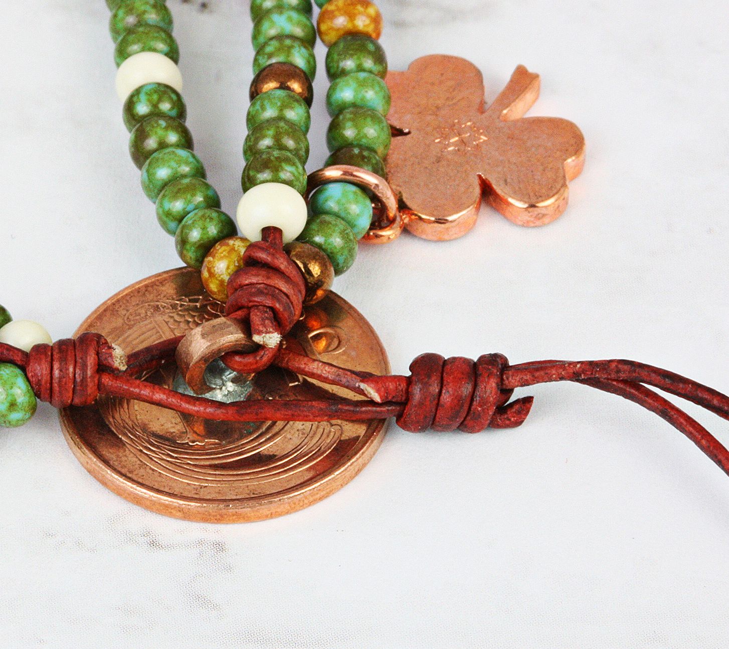 American Coin Treasures Irish Penny Coin Bead Bracelet